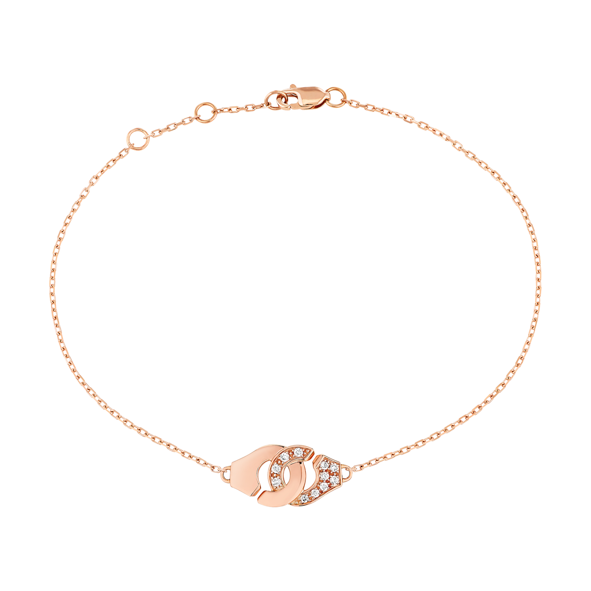 Bracelet Menottes dinh van R8 or rose et diamants Menottes dinh van Référence :  301215 -3