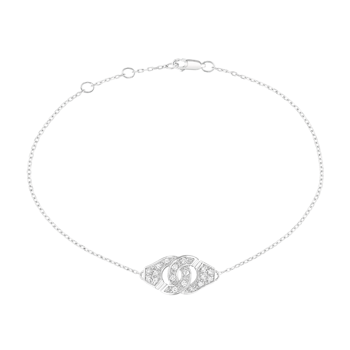 Bracelet Menottes dinh van R8 or blanc et diamants Menottes dinh van Référence :  301222 -1
