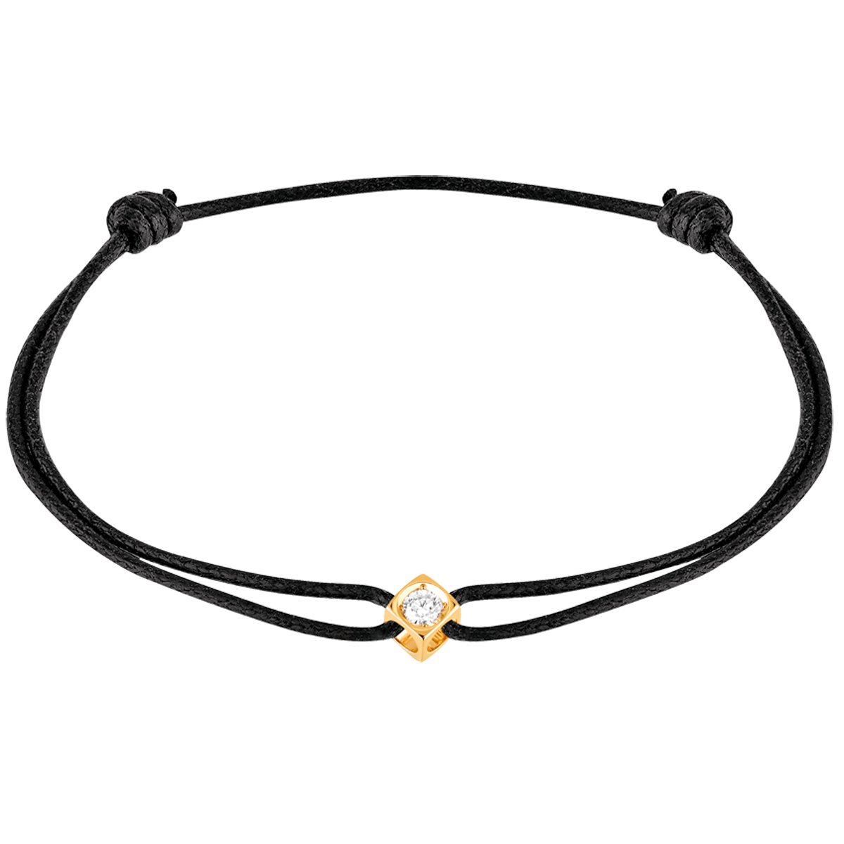 Bracelet sur cordon Le Cube Diamant or jaune et diamant