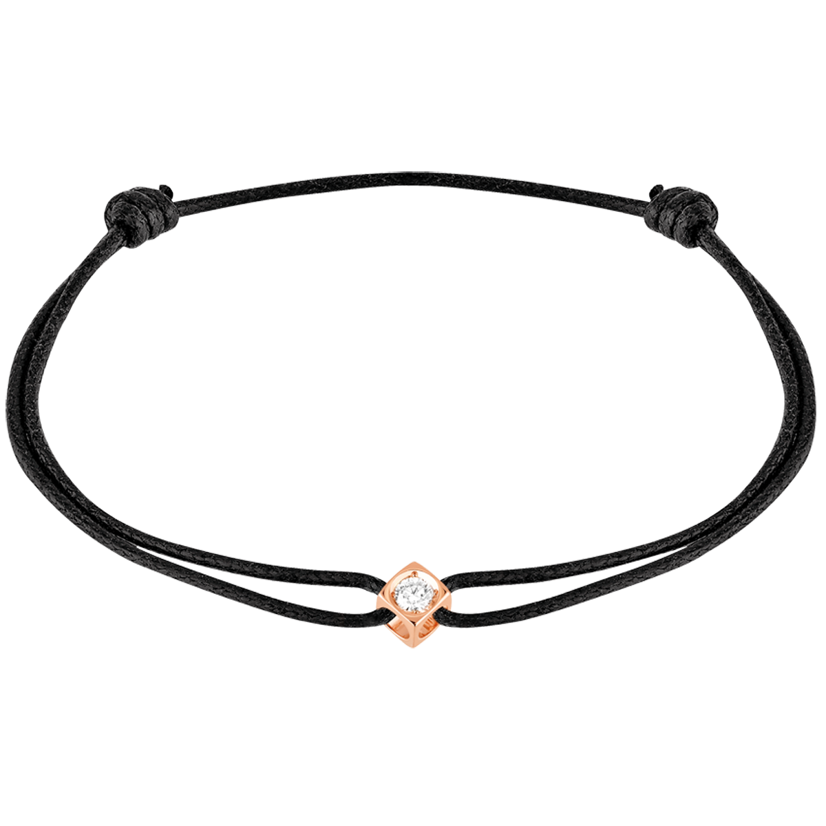 Bracelet sur cordon Le Cube Diamant or rose et diamant