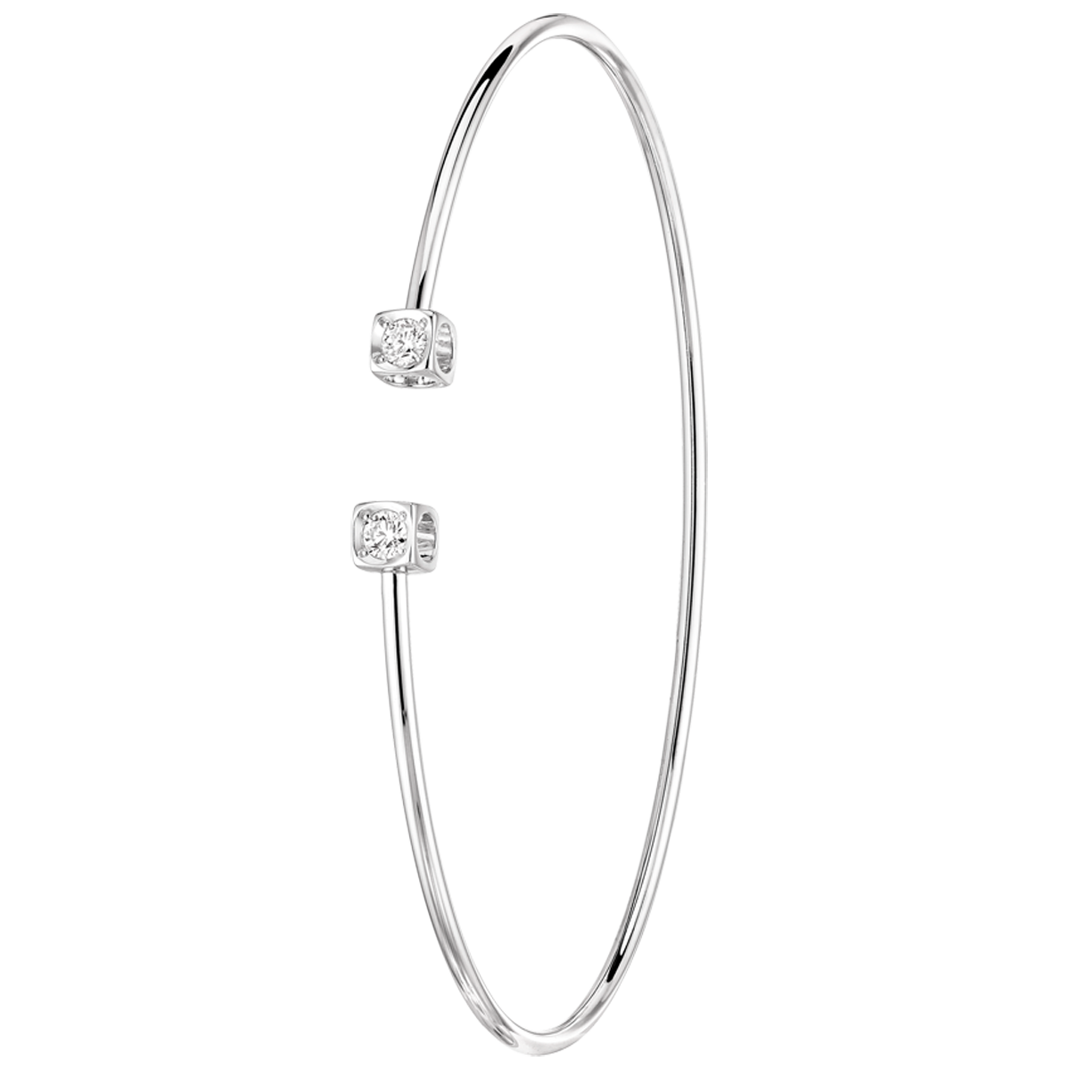 Bracelet Le Cube Diamant petit modèle or blanc et diamants Menottes dinh van Référence :  308212 -1