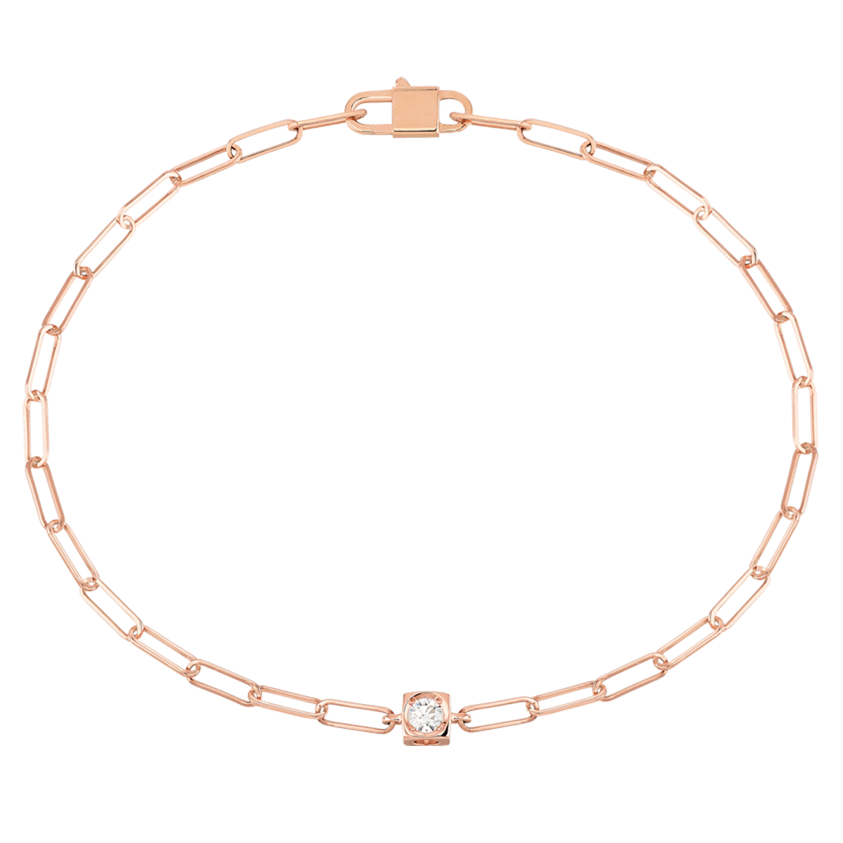 Bracelet Le Cube Diamant or rose et diamant