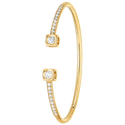 Bracelet Le Cube Diamant grand modèle or jaune et diamants Menottes dinh van Référence :  308711 -1