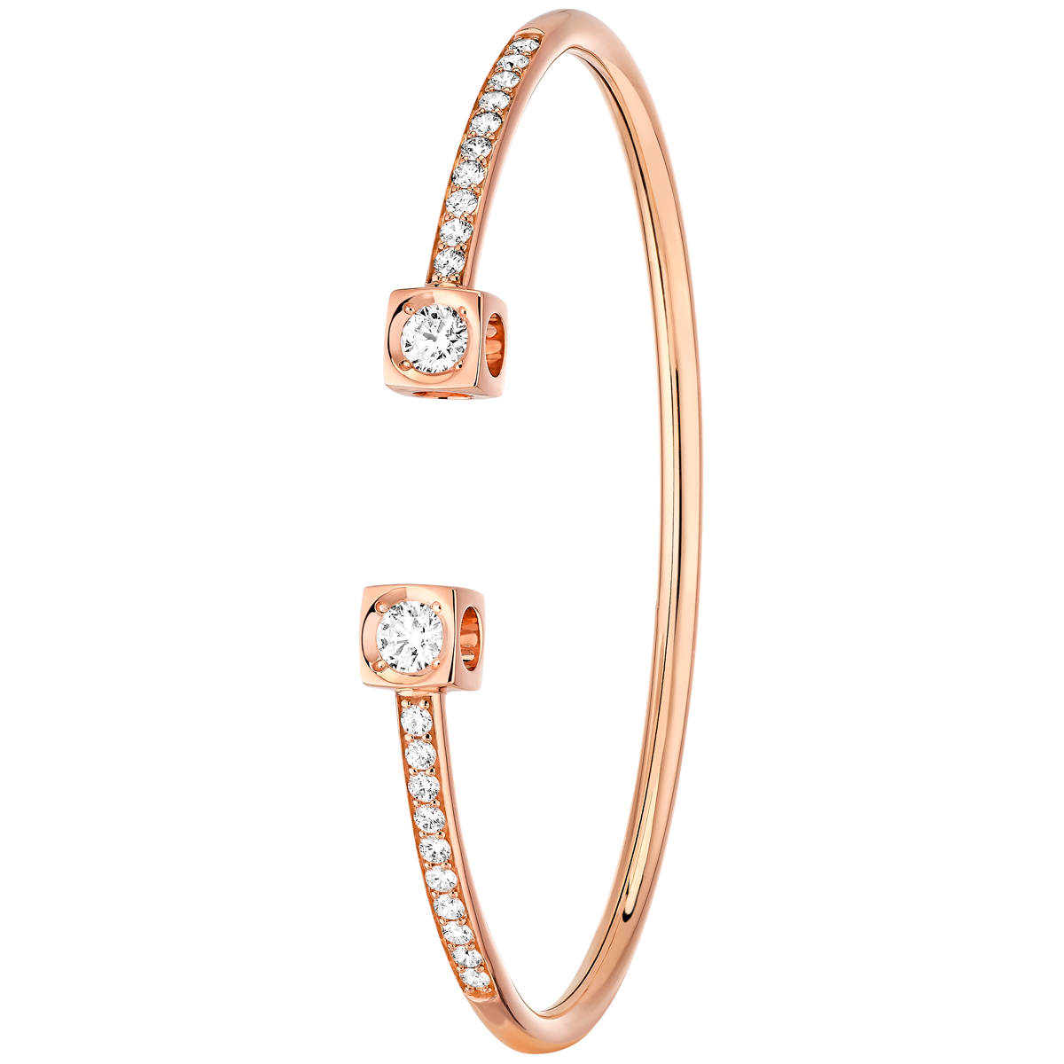 Bracelet Le Cube Diamant grand modèle or rose et diamants Menottes dinh van Référence :  308715 -1