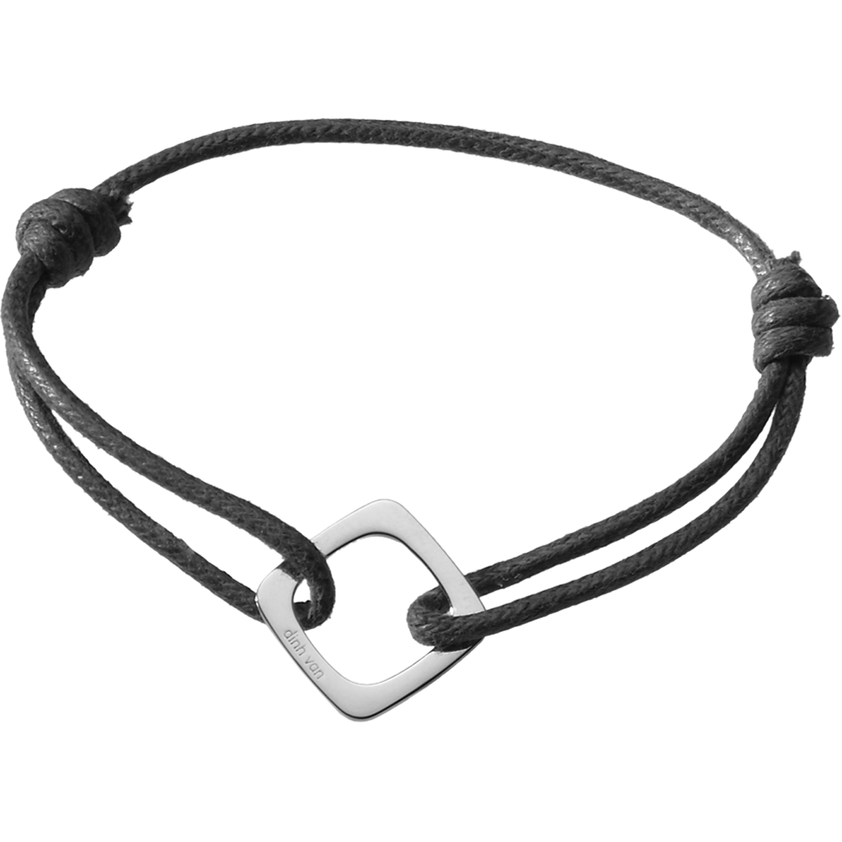 Bracelet sur cordon Impression grand modèle or blanc Menottes dinh van Référence :  314102 -1