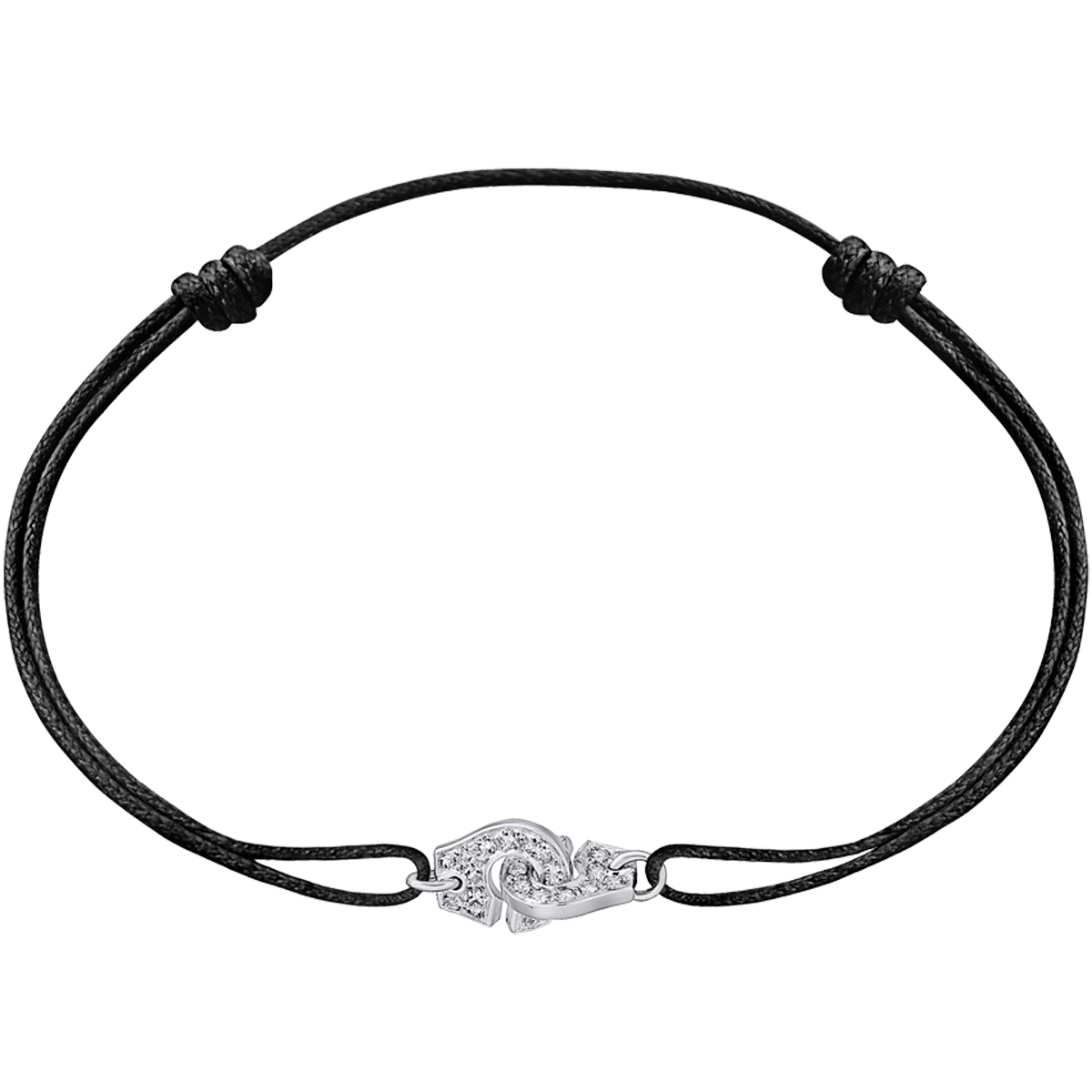 Bracelet sur cordon Menottes dinh van R8 or blanc et diamants Menottes dinh van Référence :  319103 -1