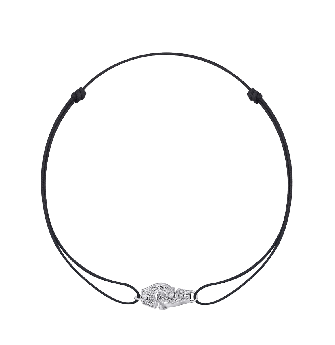 Bracelet sur cordon Menottes dinh van R8 or blanc et diamants Menottes dinh van Référence :  319103 -3