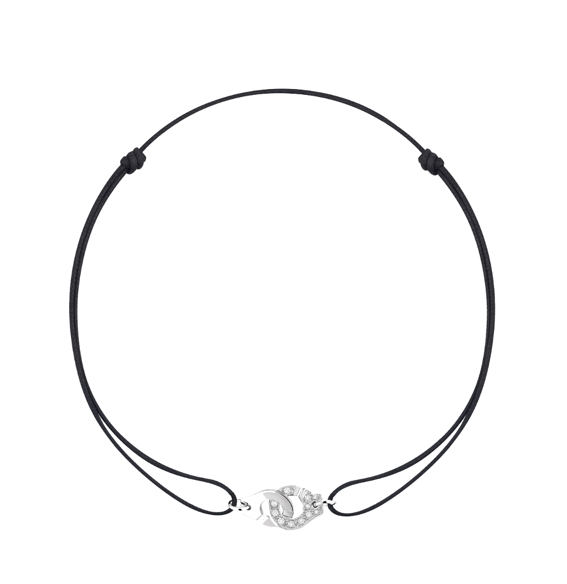 Bracelet sur cordon Menottes dinh van R8 or blanc et diamants Menottes dinh van Référence :  319112 -3