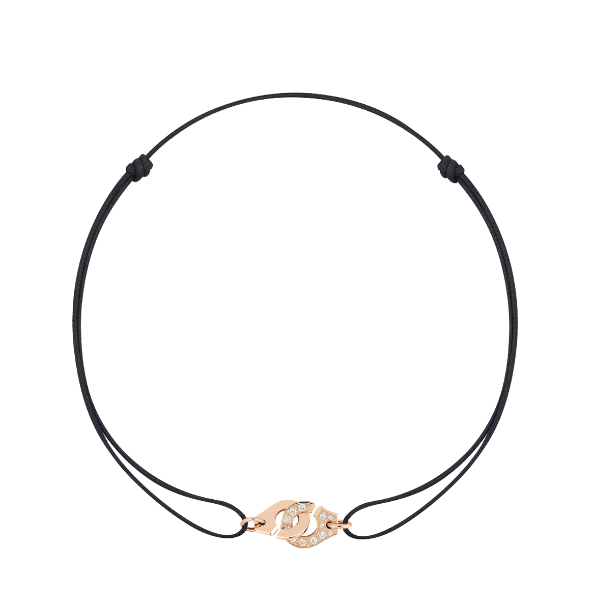 Bracelet sur cordon Menottes dinh van R8 or rose et diamants Menottes dinh van Référence :  319115 -3