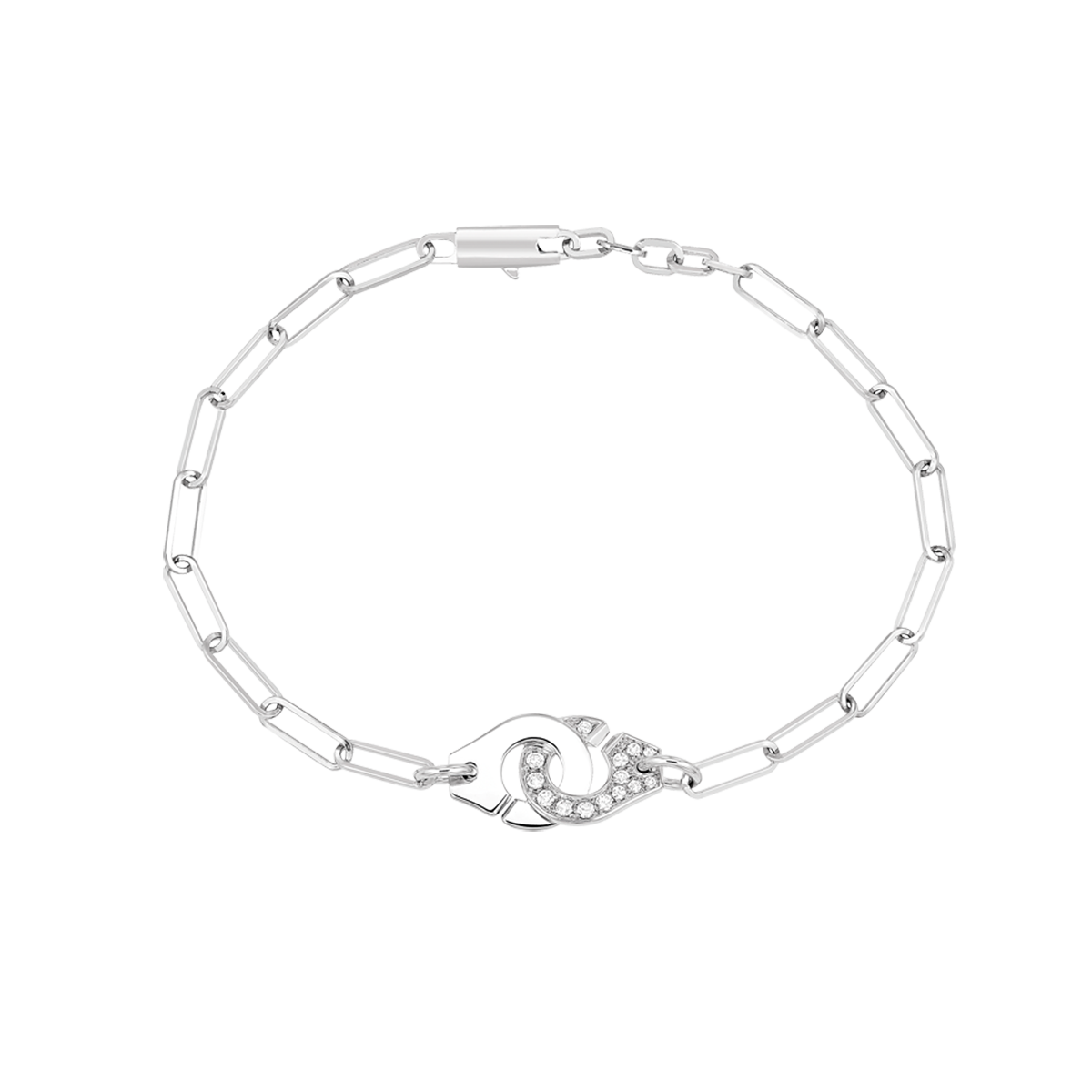 Bracelet Menottes dinh van R10 or blanc et diamants Menottes dinh van Référence :  368112 -3
