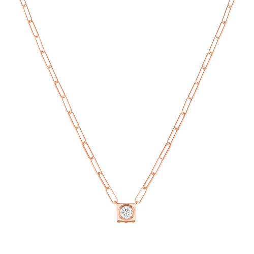 Collier Le Cube Diamant grand modèle or rose et diamant Le Cube Diamant Référence :  608215 -1