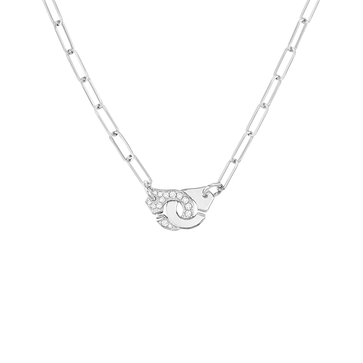 Collier Menottes dinh van R10 or blanc et diamants