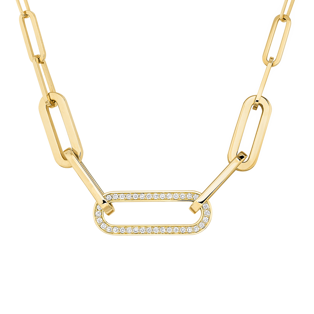 Collier Maillon L or jaune et diamants Menottes dinh van Référence :  660321 -1