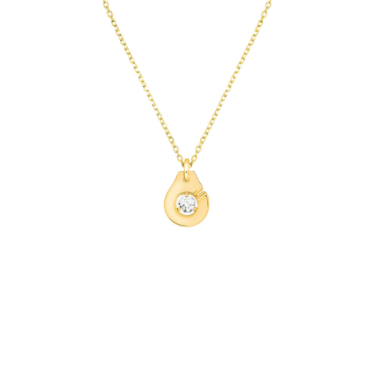 Collier Menottes dinh van R8 or jaune et diamant