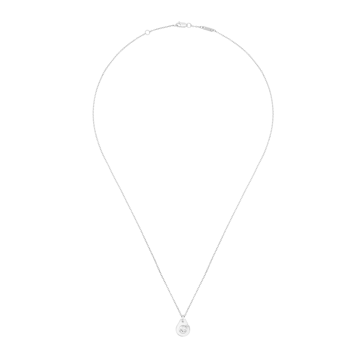 Collier Menottes dinh van R8 or blanc et diamant Menottes dinh van Référence :  667112 -2