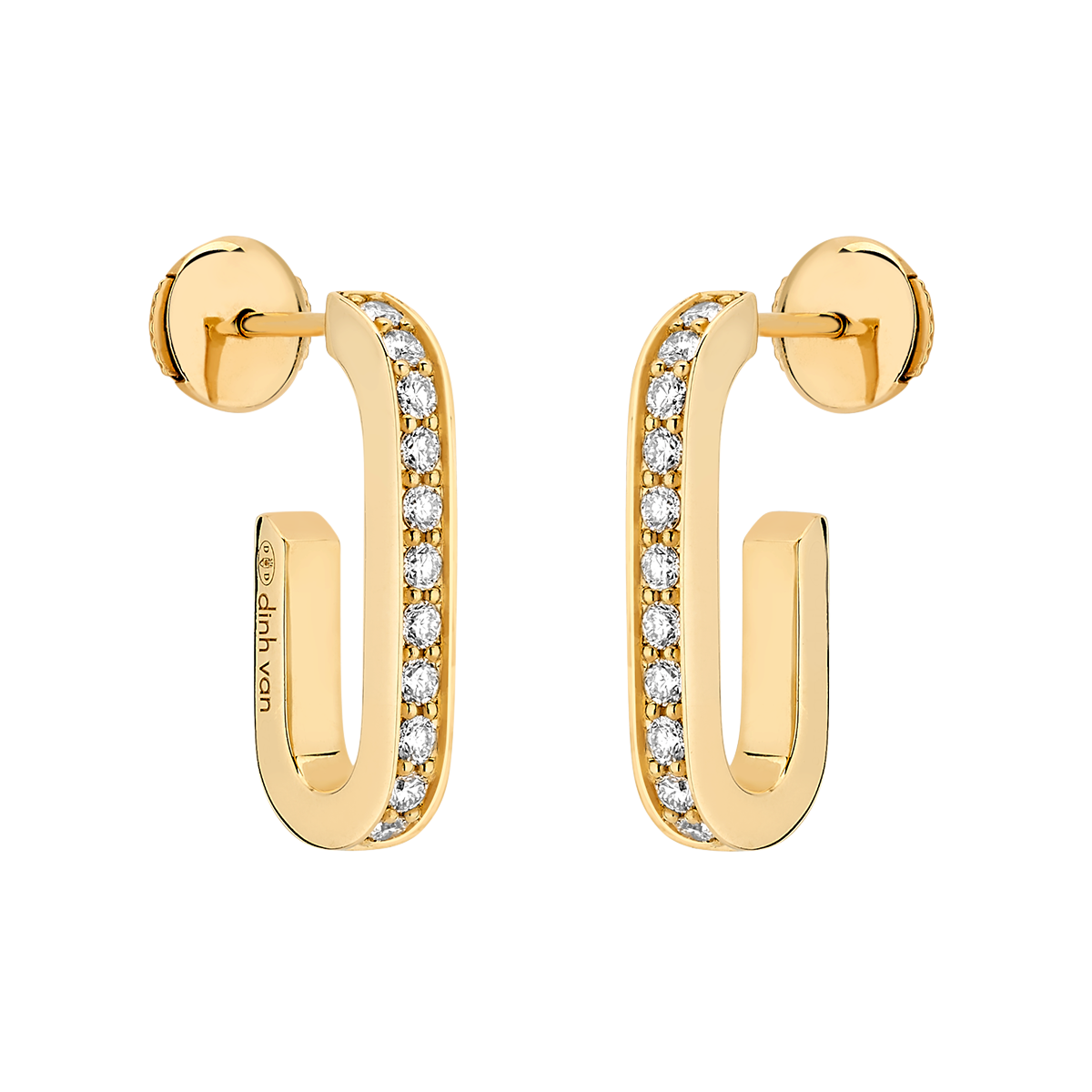 Boucles d'oreilles Maillon L or jaune et diamants Menottes dinh van Référence :  860111 -1