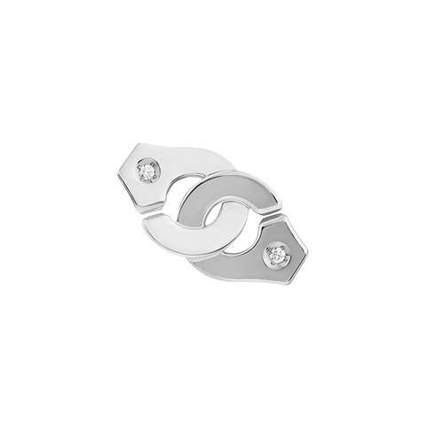 Mono boucle d’oreille Menottes dinh van R8 or blanc et diamants