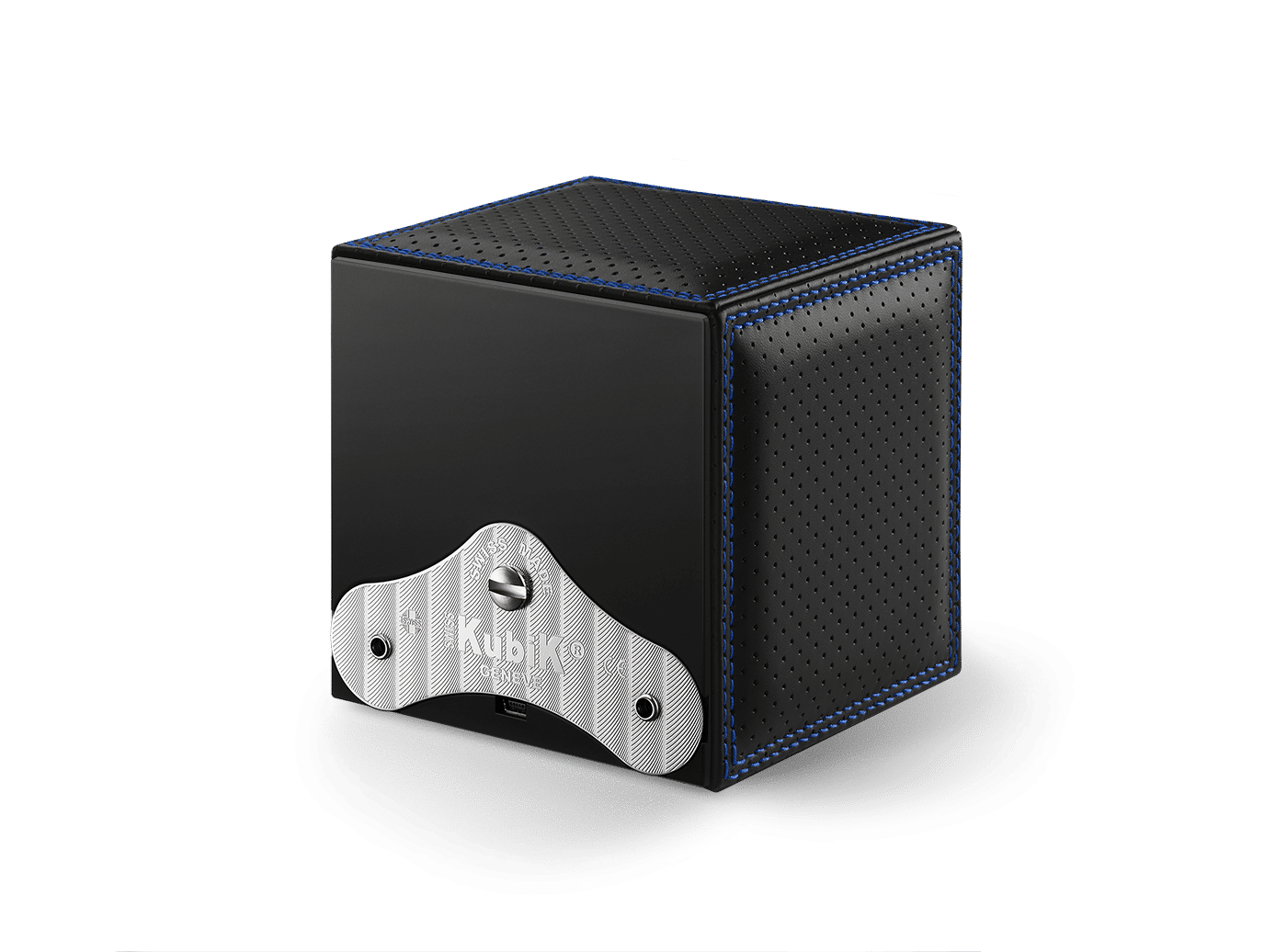 Masterbox Cuir Noir Doubles Surpiqûres Bleues Masterbox Référence :  SK01.CV.RC.BLEU -3