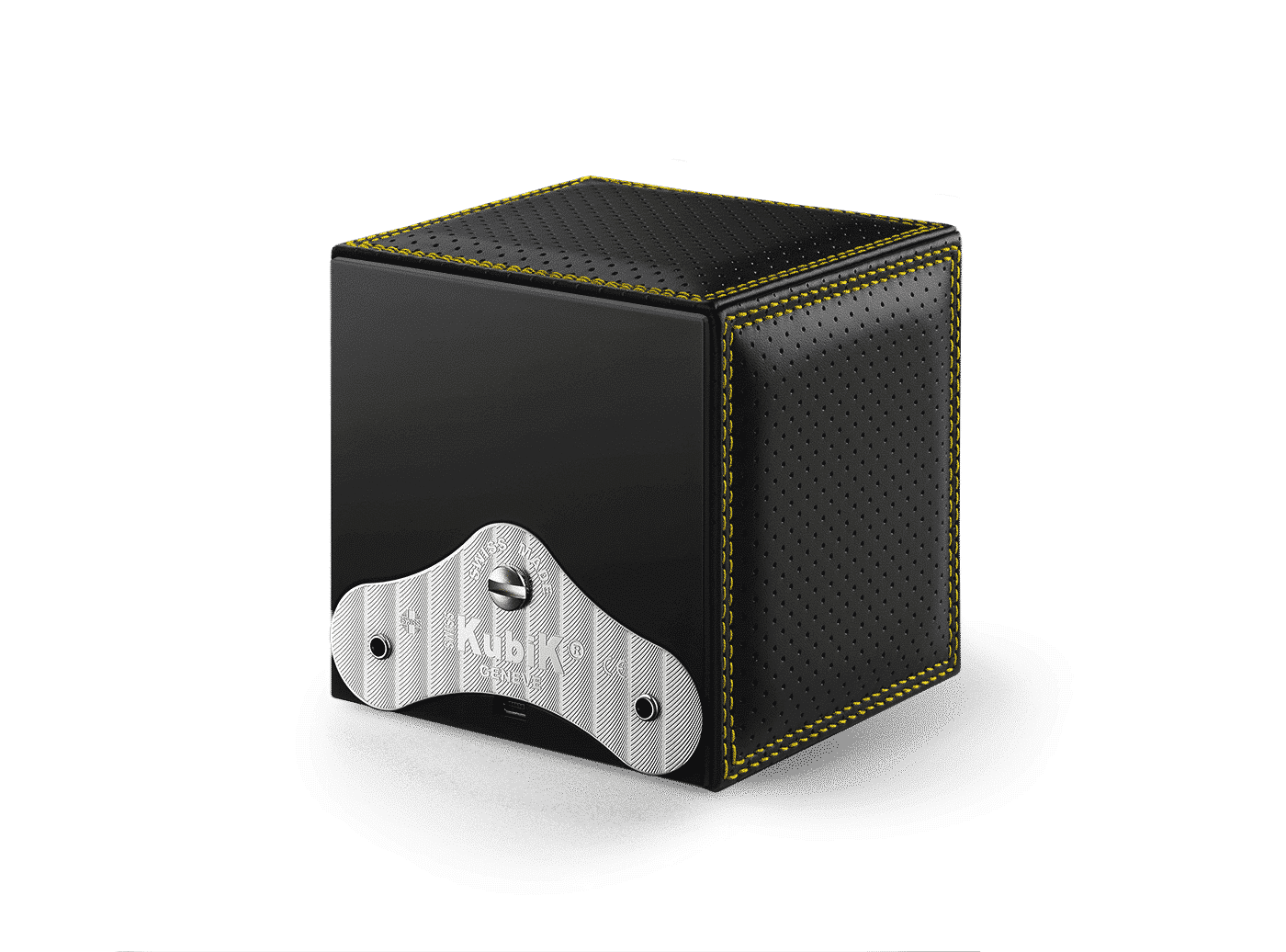 Masterbox Cuir Noir Doubles Surpiqûres Jaunes Masterbox Référence :  SK01.CV.RC.JAUNE -3
