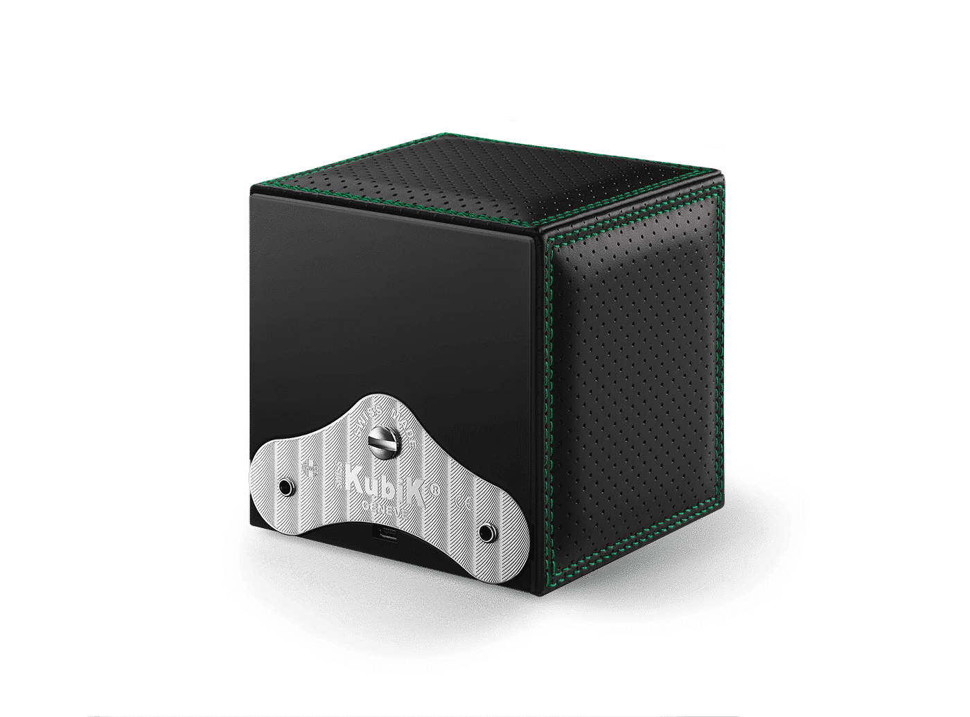 Masterbox Cuir Noir Doubles Surpiqûres Vertes Masterbox Référence :  SK01.CV.RC.VERT -3