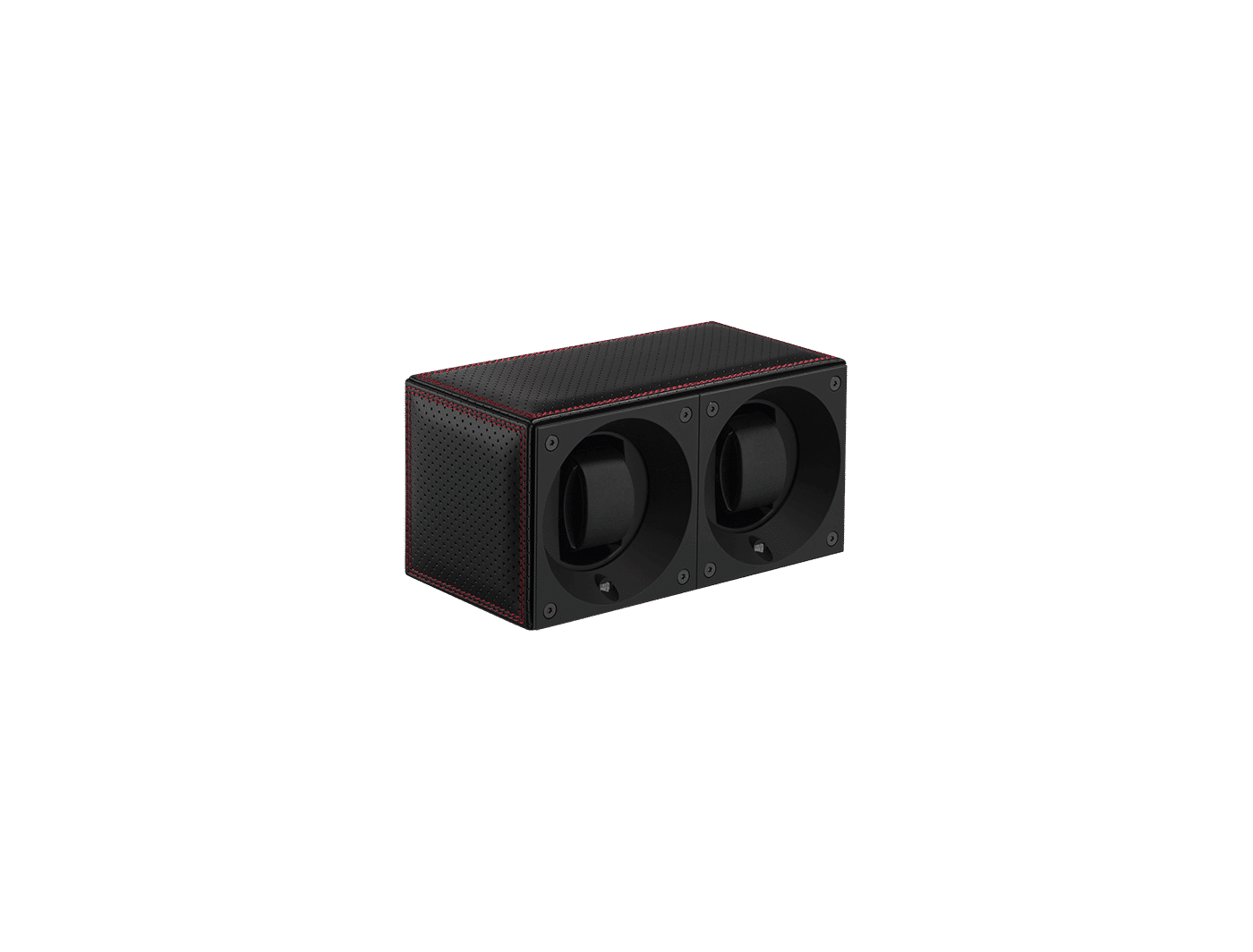 Masterbox Cuir Duo Noir Doubles Surpiqures Rouges Multiple Référence :  SK02.CV.RC.ROUGE -1