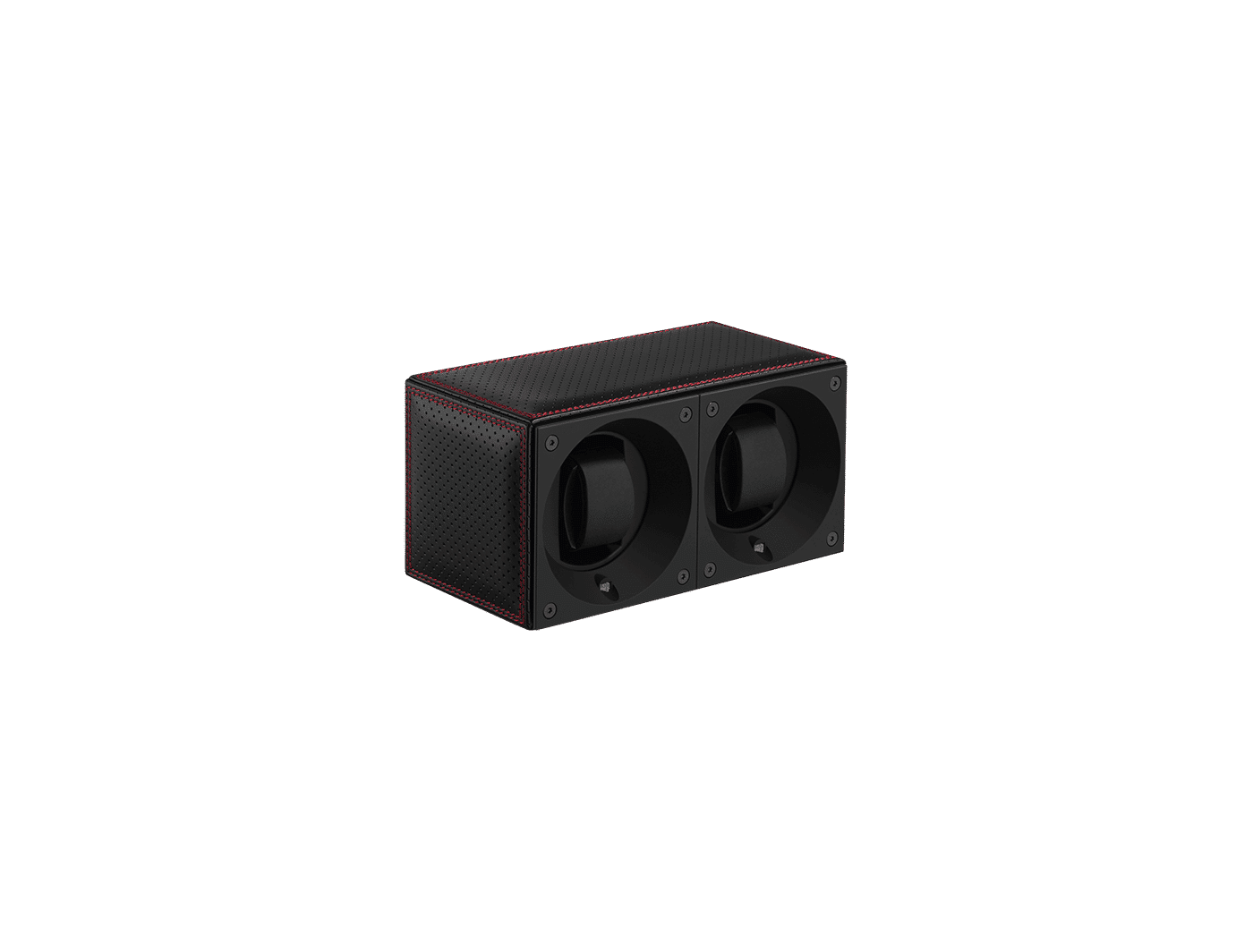 Masterbox Cuir Duo Noir Doubles Surpiqures Rouges