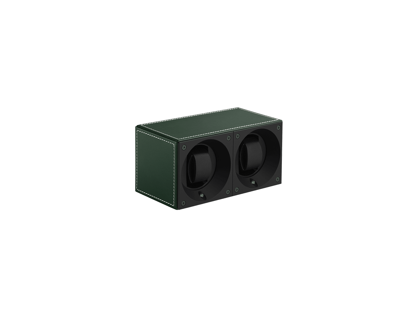 Masterbox Cuir Duo Vert Surpiqures Blanches Multiple Référence :  SK02.CV005 -1