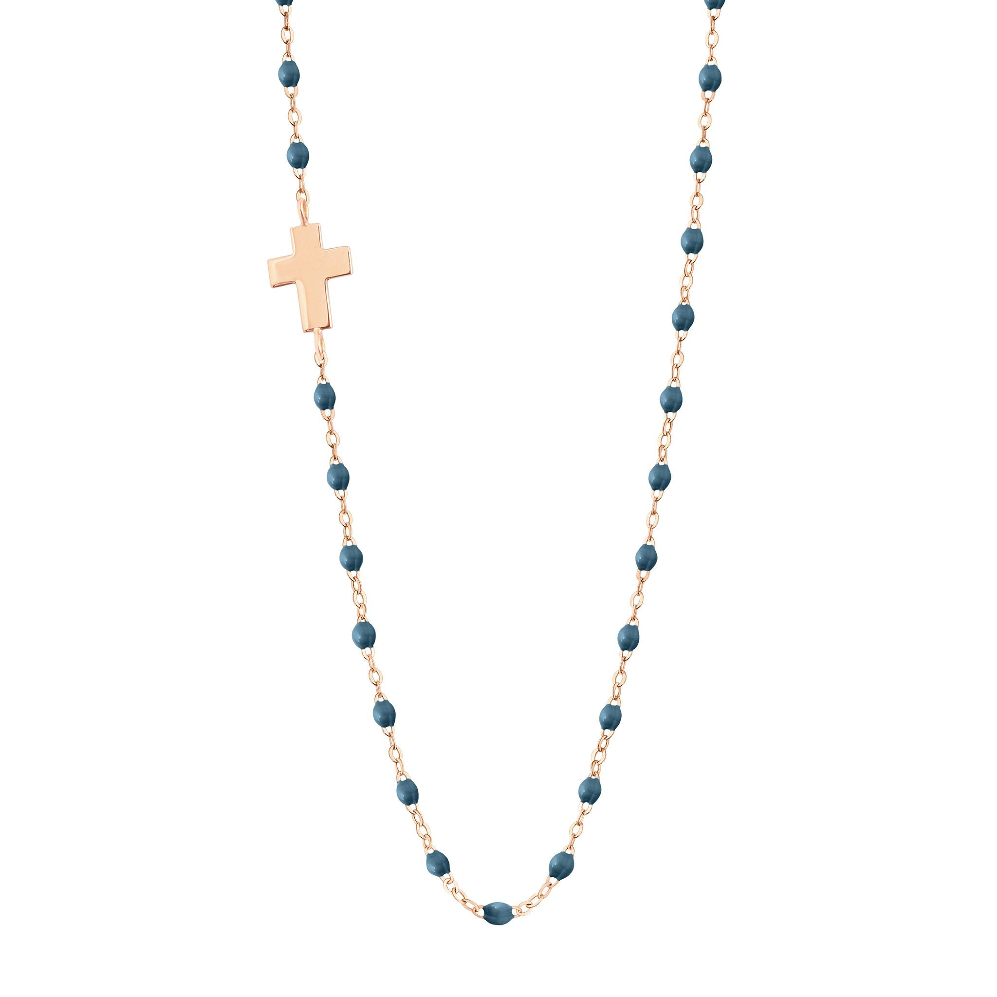 Collier céleste Croix de côté, or rose, 42 cm madone Référence :  b1co002r0242xx -1