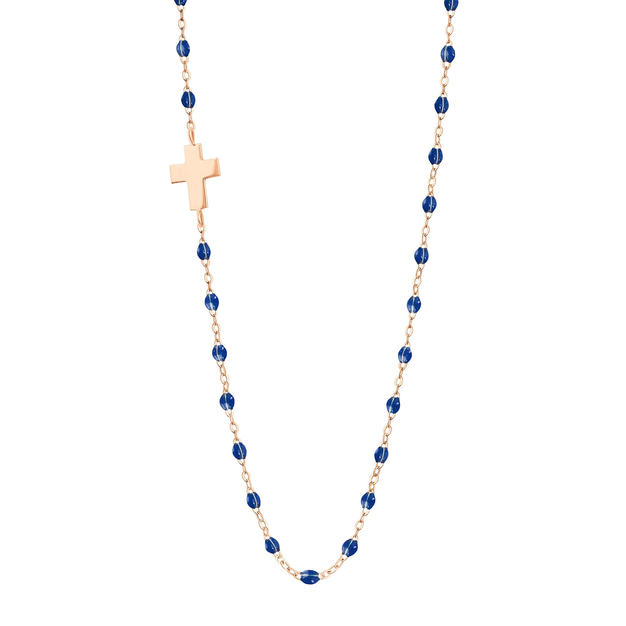 Collier prusse Croix de côté, or rose, 42 cm madone Référence :  b1co002r0742xx -1