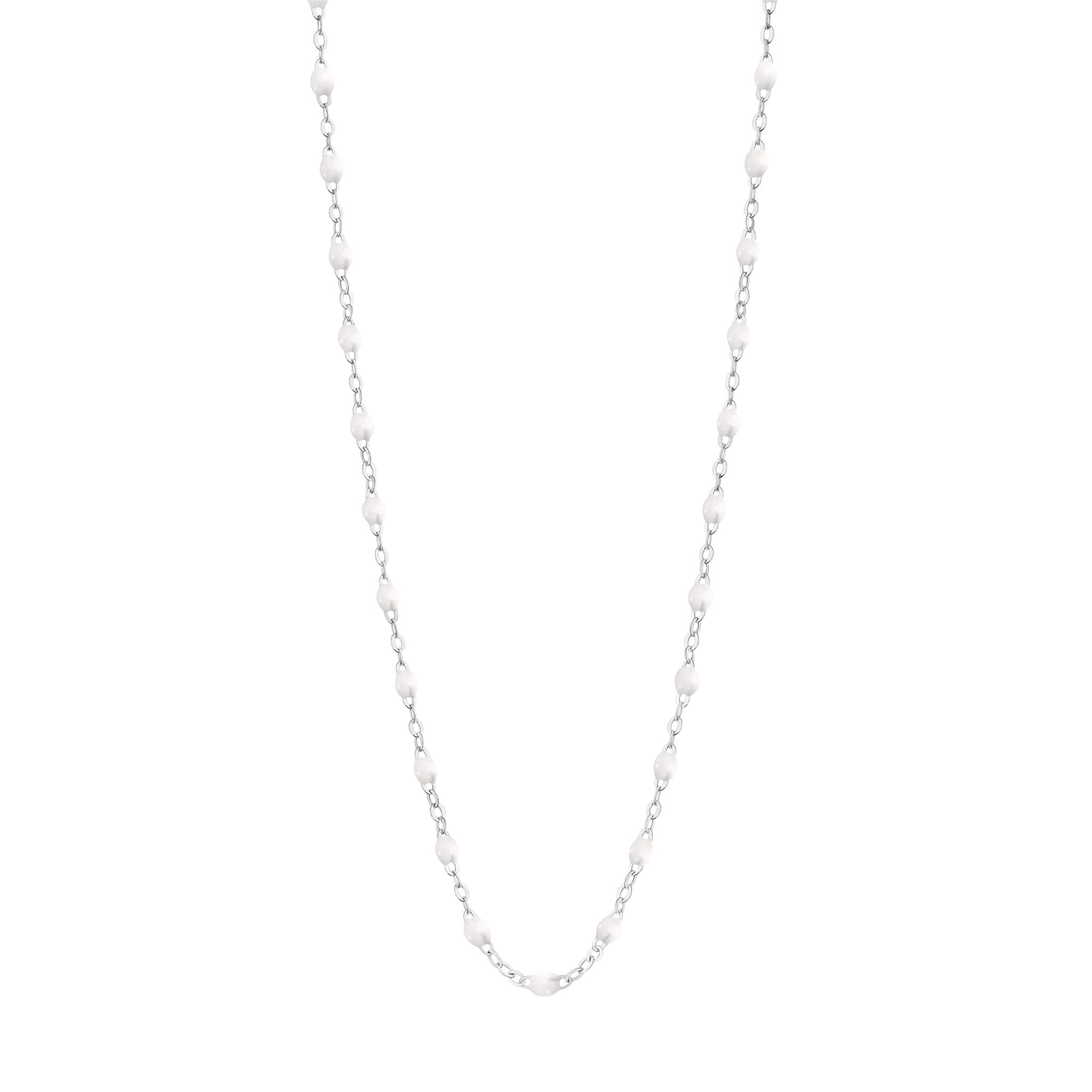 Collier blanc Classique Gigi, or blanc, 42 cm