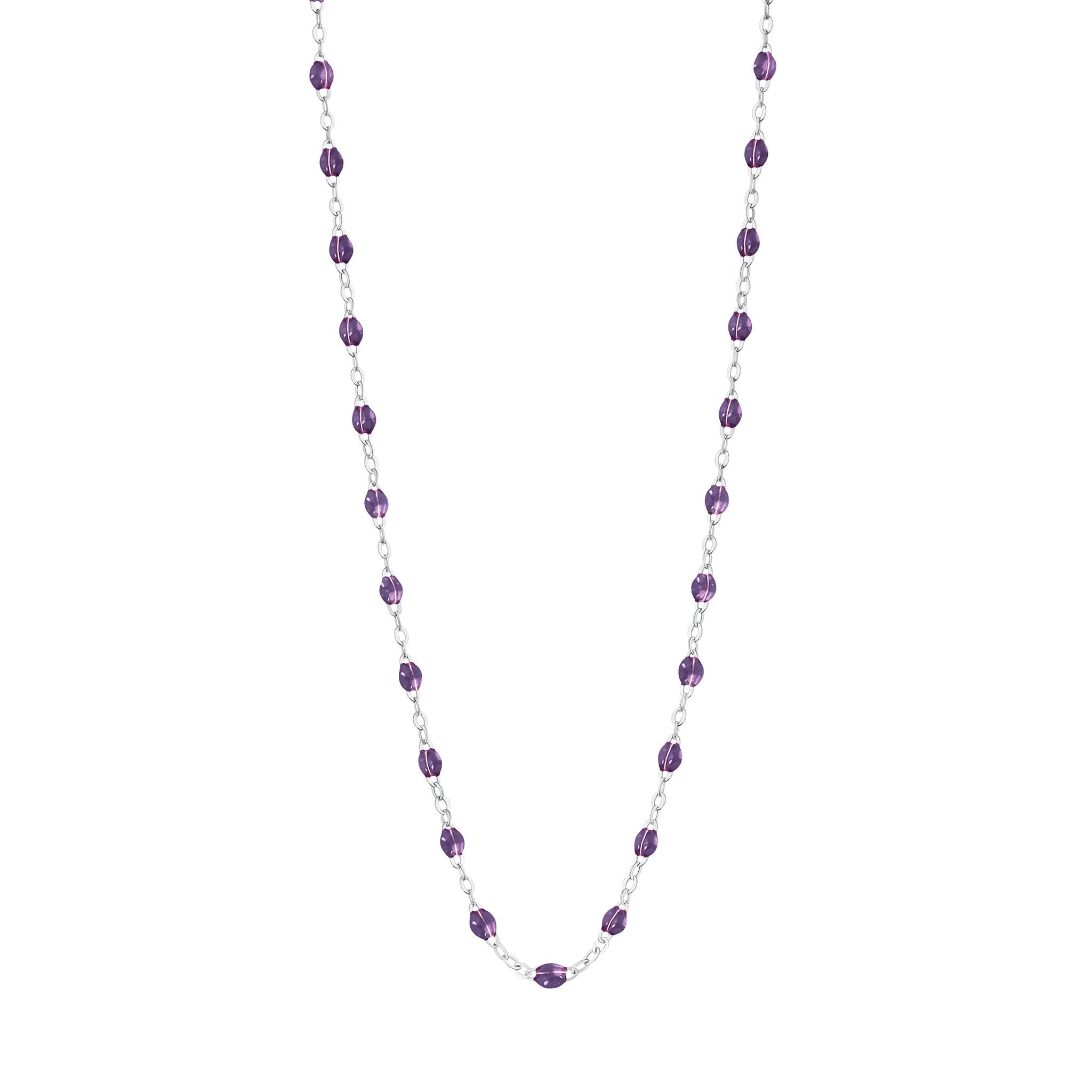 Collier violet Classique Gigi, or blanc, 42 cm