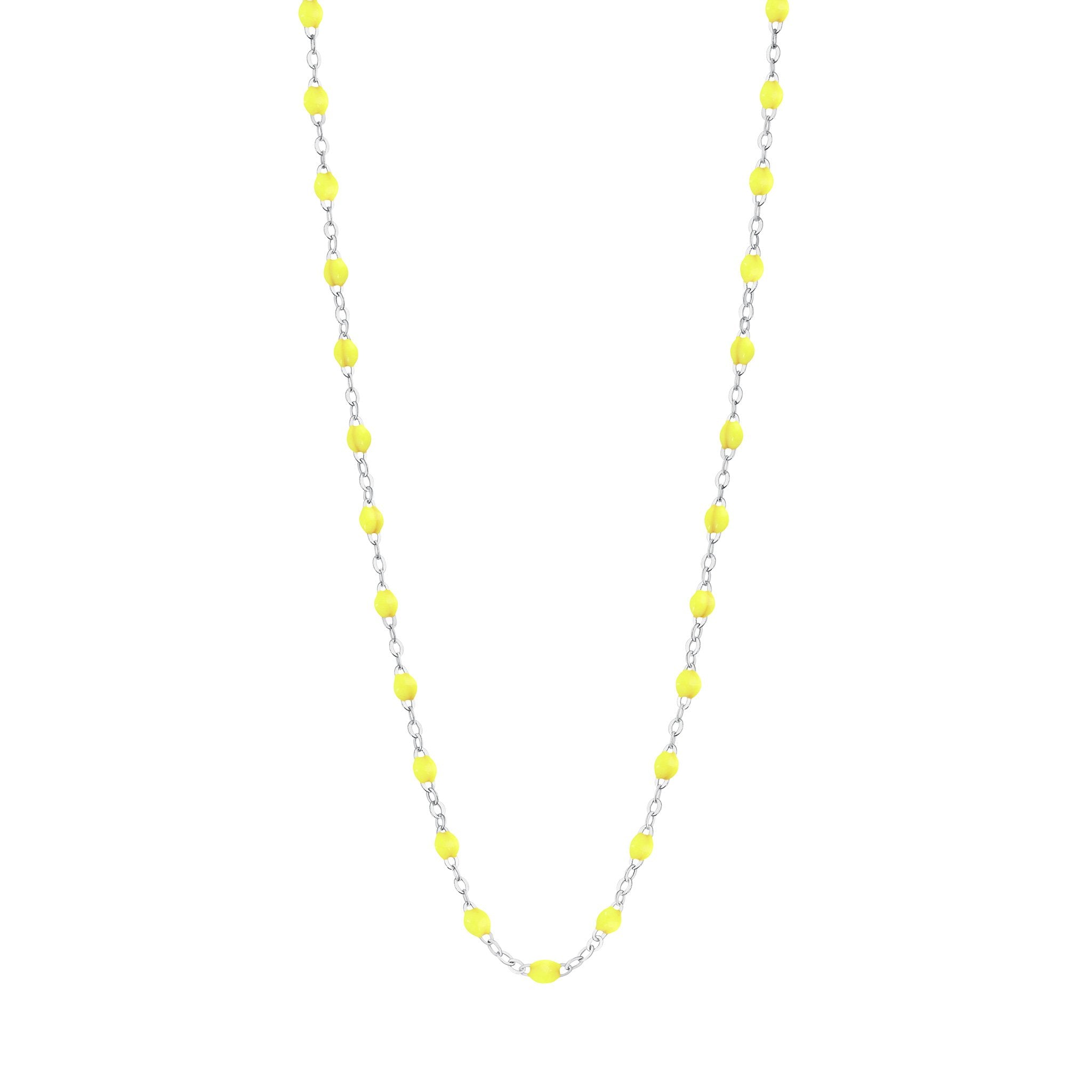 Collier jaune fluo Classique Gigi, or blanc, 42 cm classique gigi Référence :  b1gi001g1842xx -1