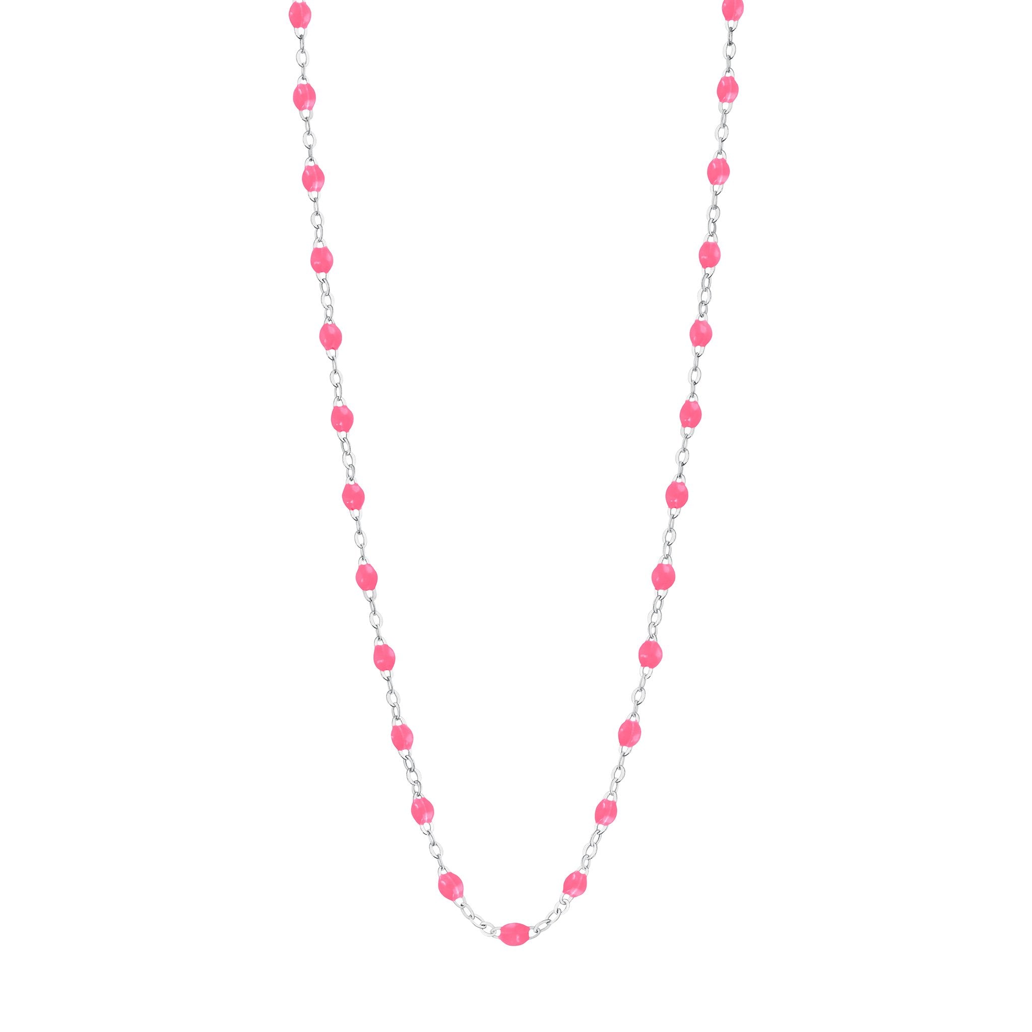 Collier rose fluo Classique Gigi, or blanc, 42 cm classique gigi Référence :  b1gi001g2942xx -1