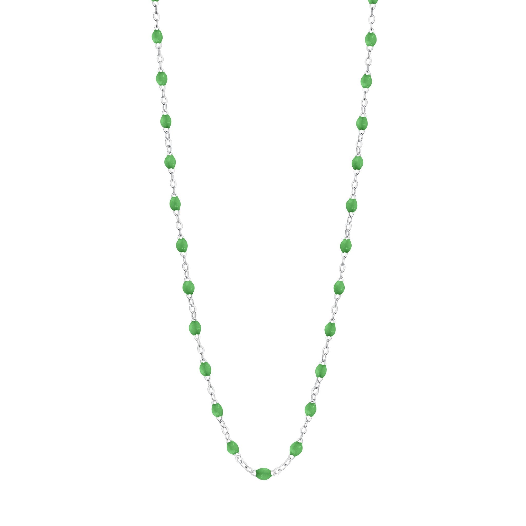 Collier prairie Classique Gigi, or blanc, 42 cm