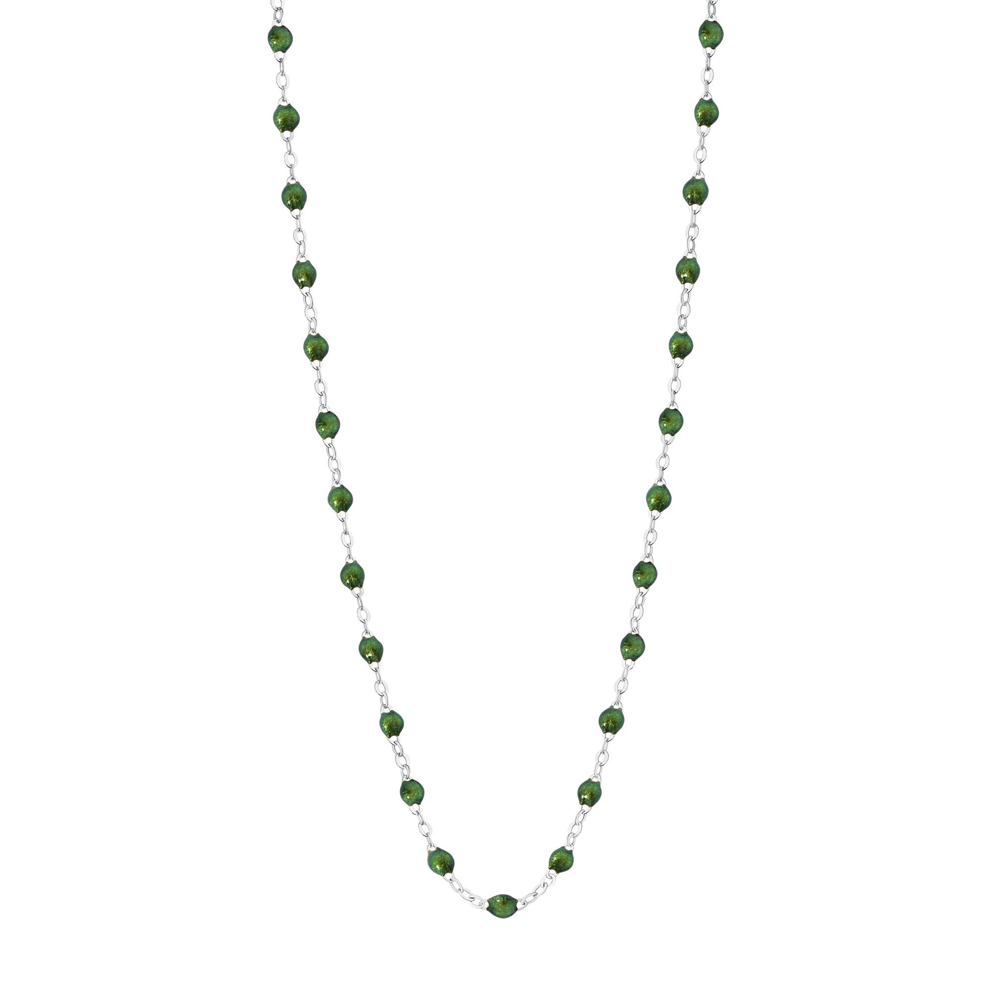 Collier scarabée Classique Gigi, or gris, 42 cm