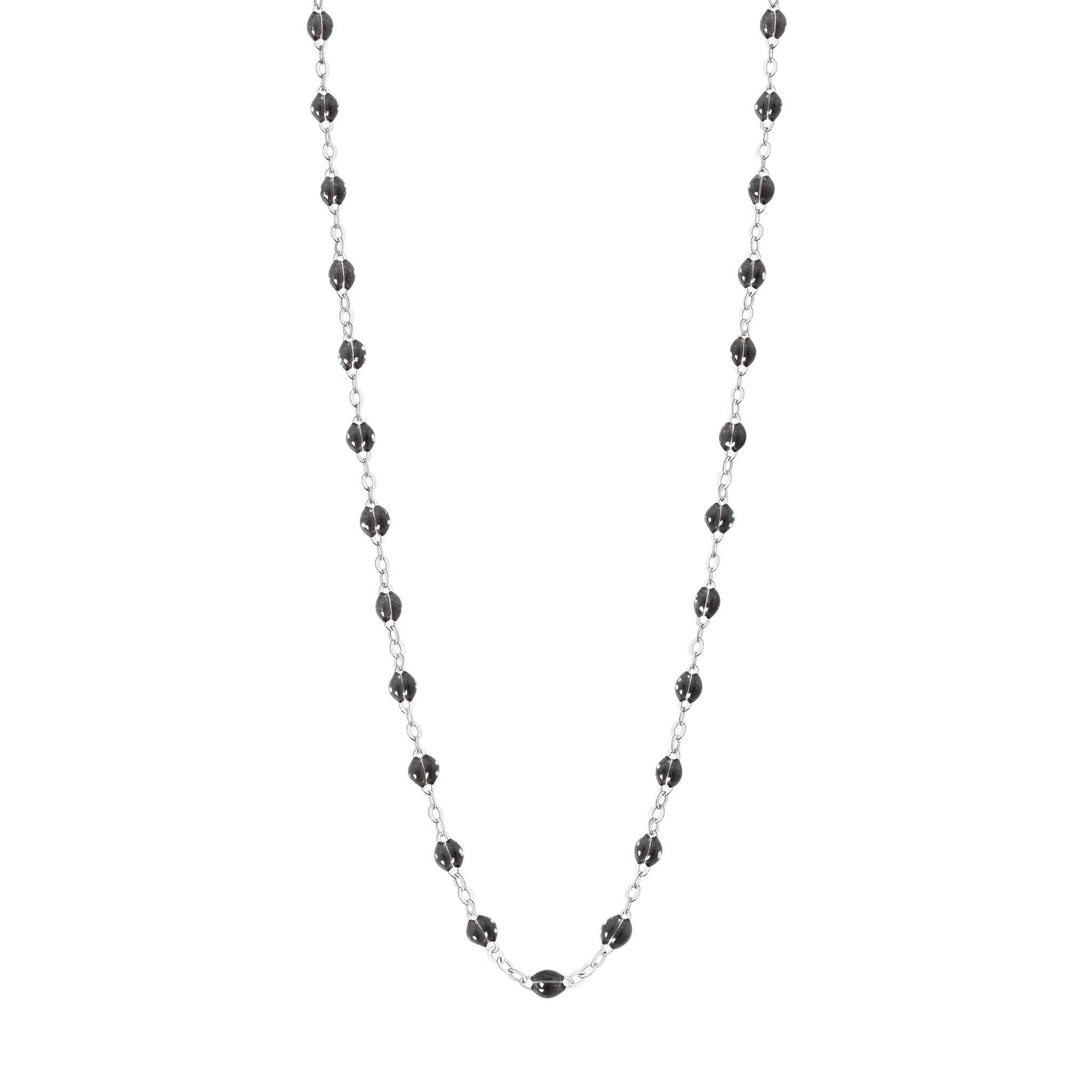 Collier quartz Classique Gigi, or blanc, 42 cm