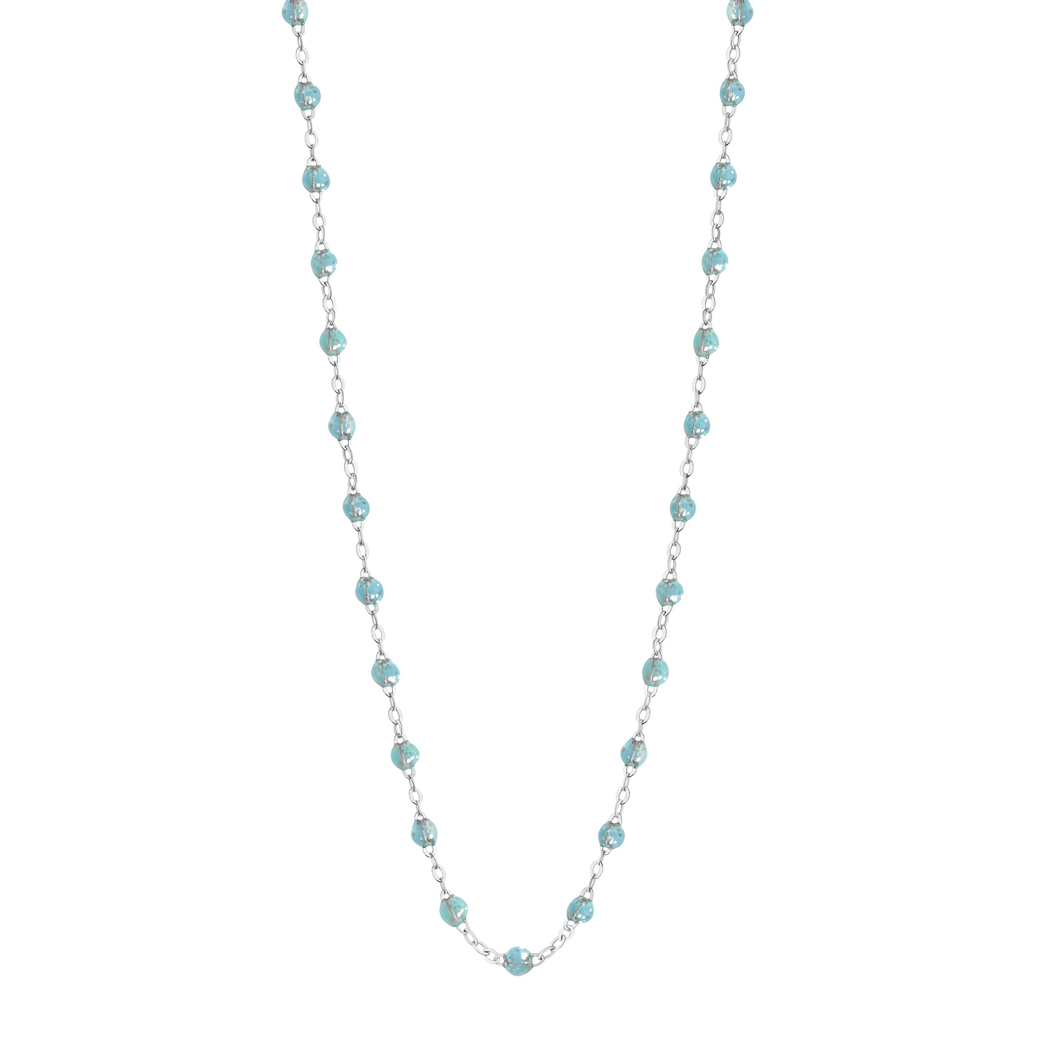 Collier aqua Classique Gigi, or blanc, 42 cm