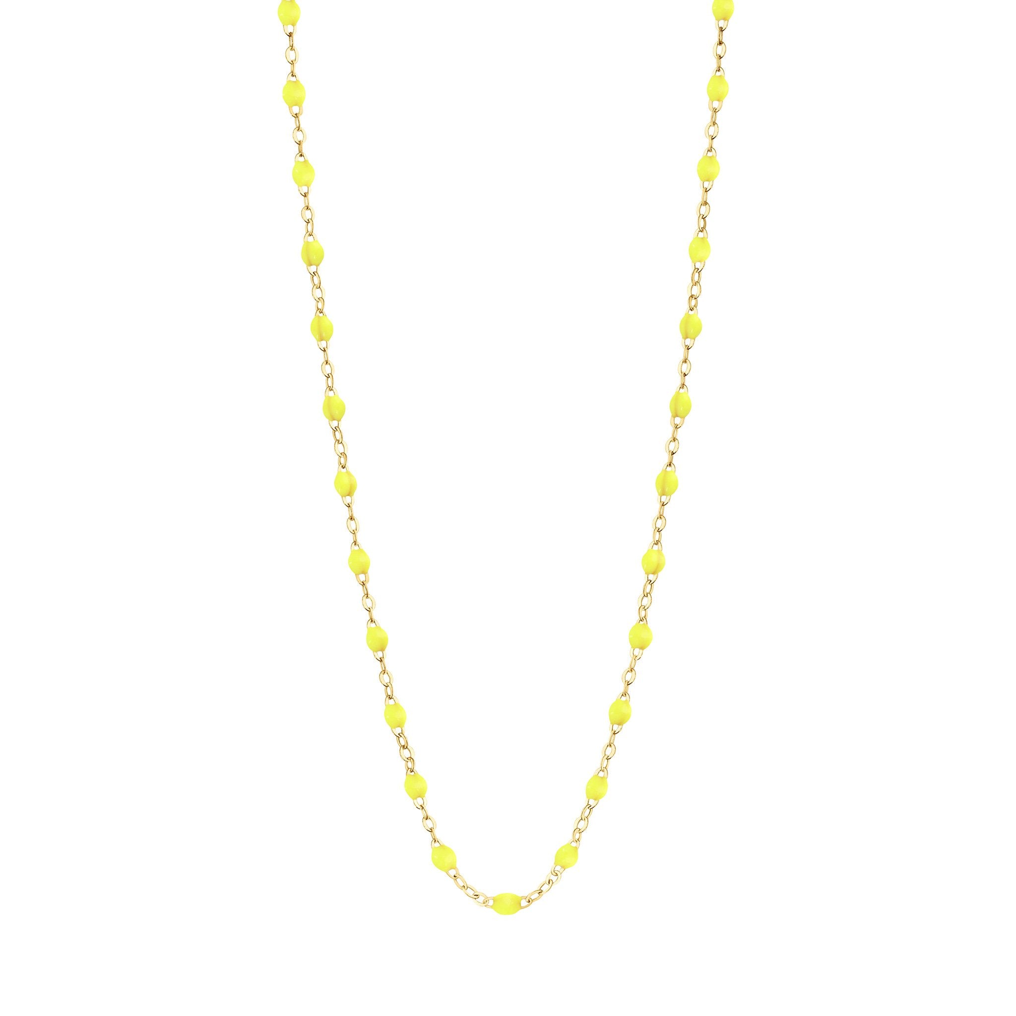 Collier jaune fluo Classique Gigi, or jaune, 42 cm