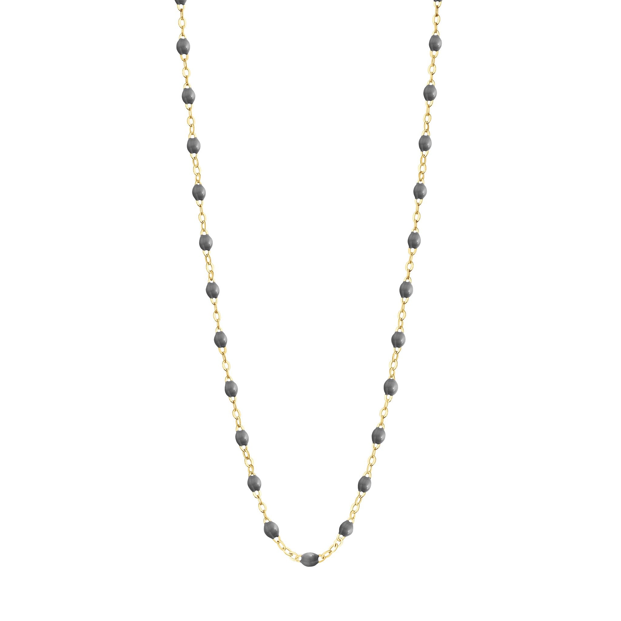 Collier gris foncé Classique Gigi, or jaune, 42 cm