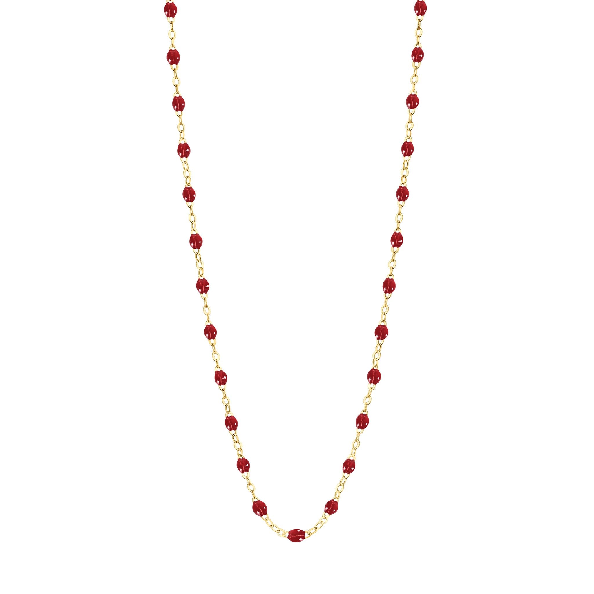 Collier rouge Classique Gigi, or jaune, 42 cm