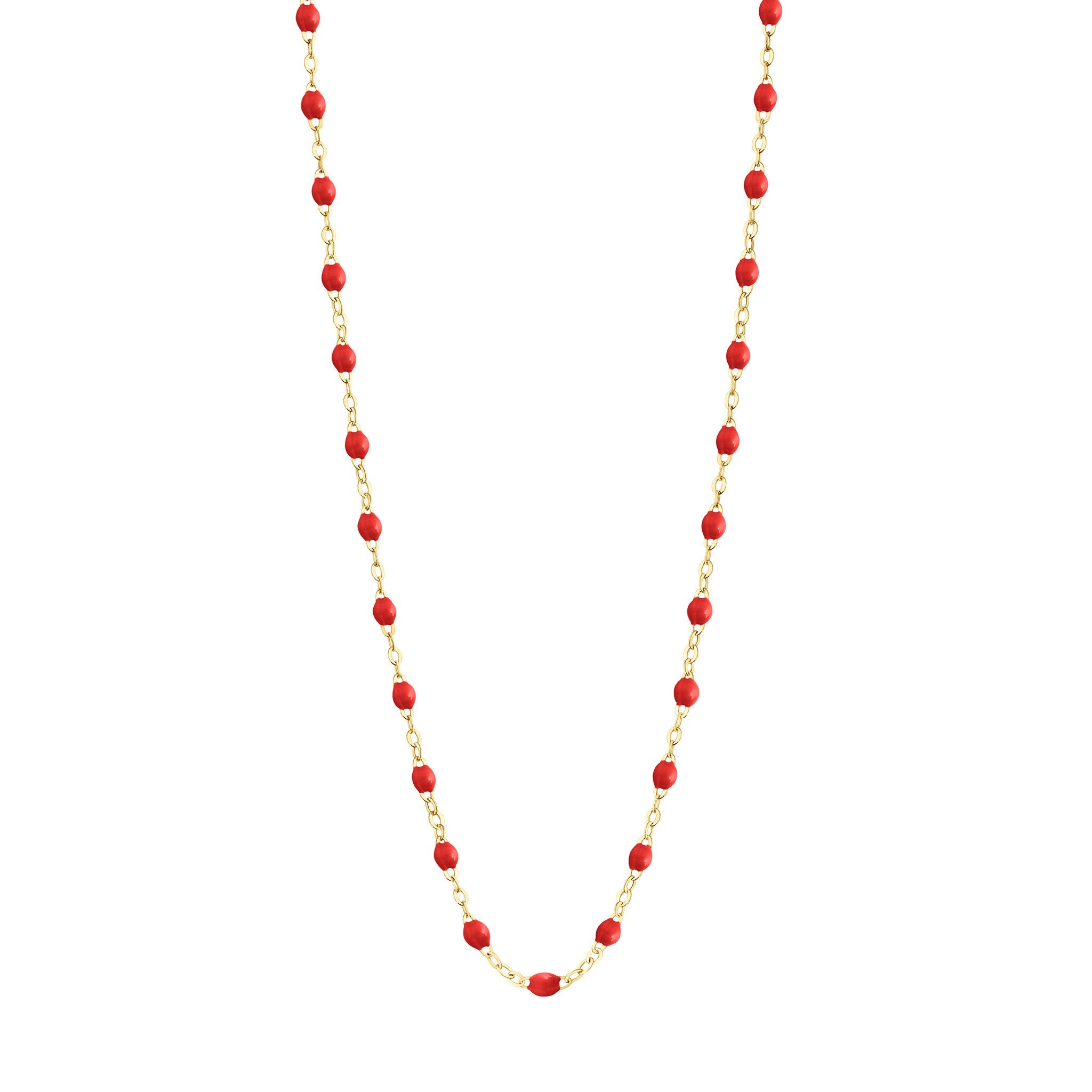 Collier coquelicot Classique Gigi, or jaune, 42 cm