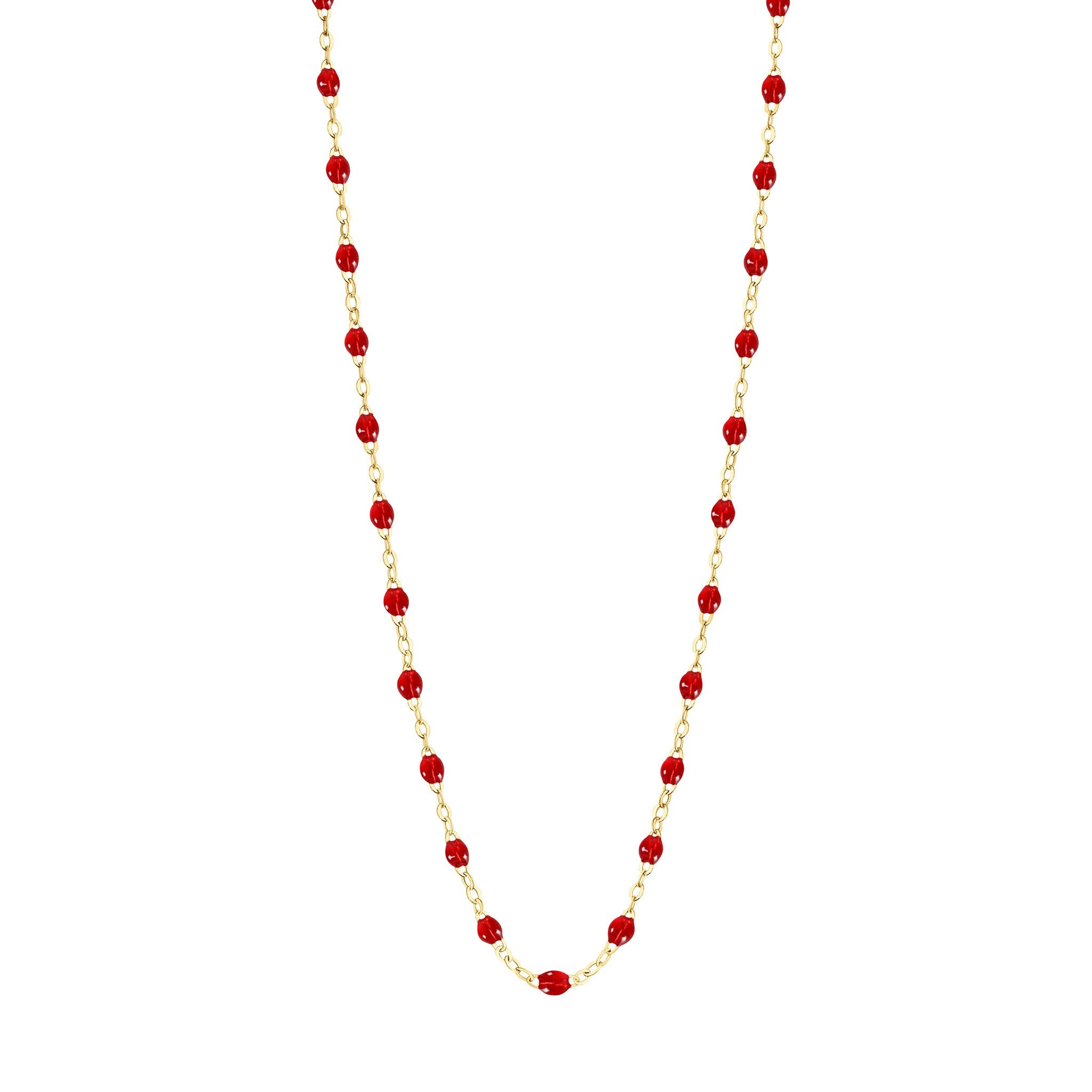 Collier rubis Classique Gigi, or jaune, 42 cm