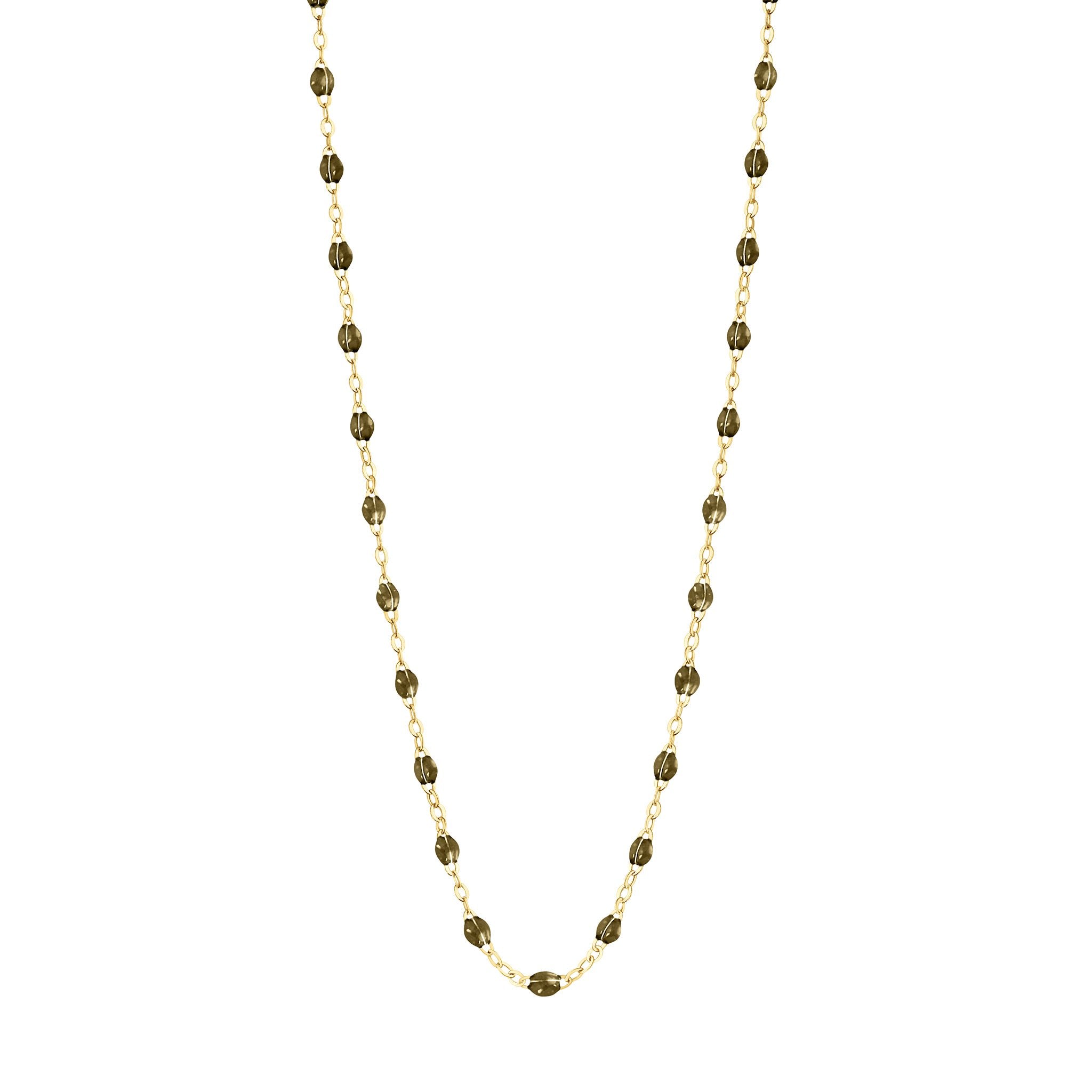 Collier kaki Classique Gigi, or jaune, 42 cm