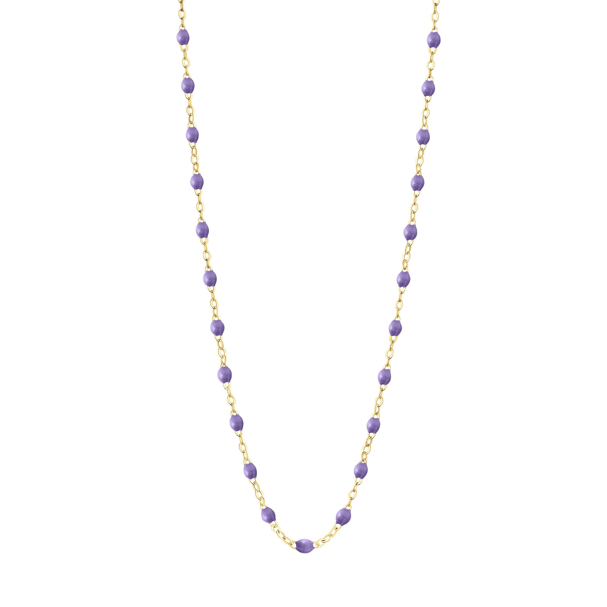 Collier mauve Classique Gigi, or jaune, 42 cm