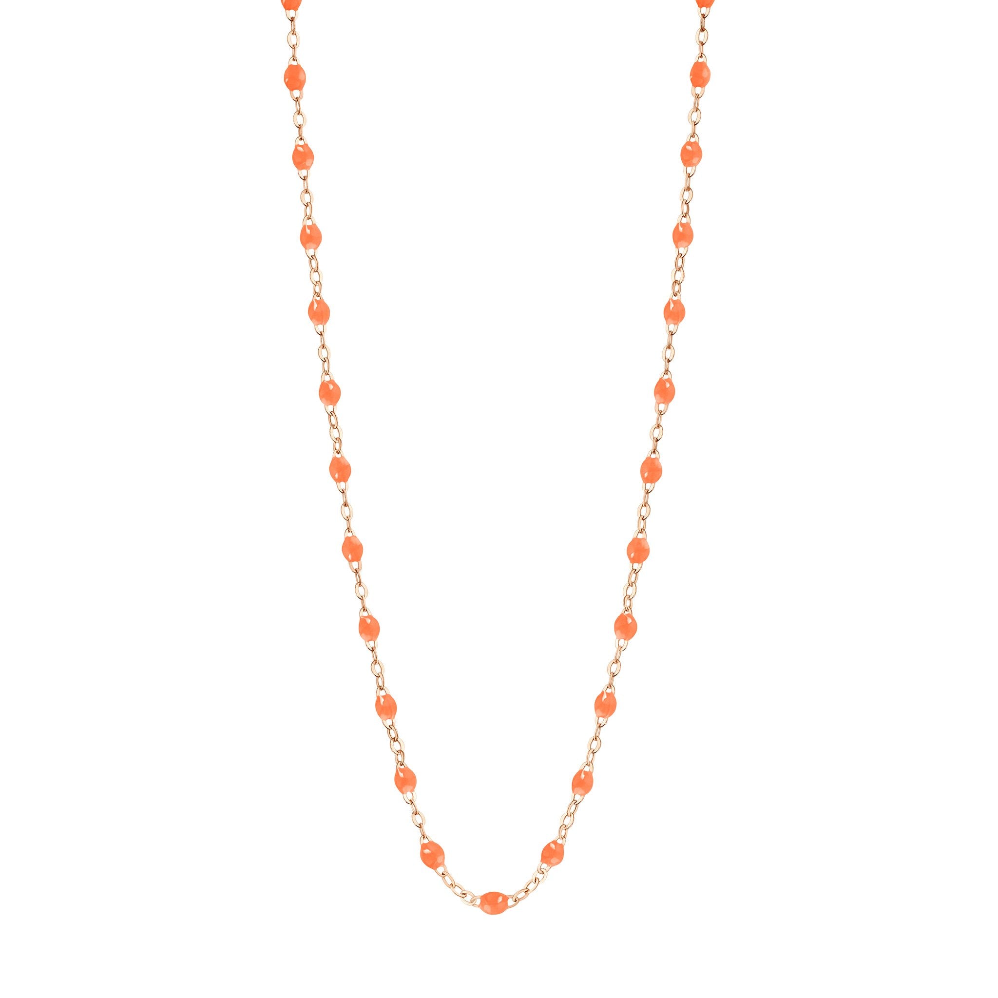 Collier orange fluo Classique Gigi, or rose, 42 cm