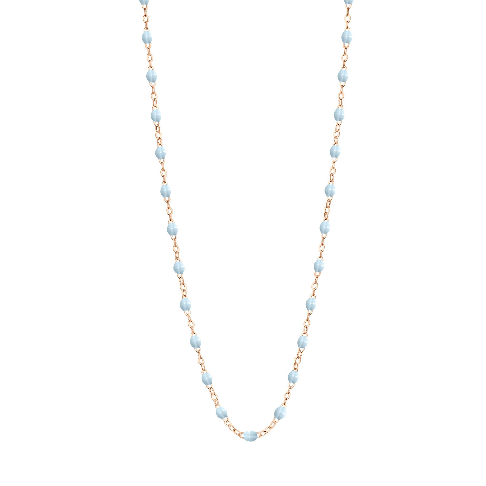 Collier enfant bleu layette Classique Gigi, or rose, 33 cm