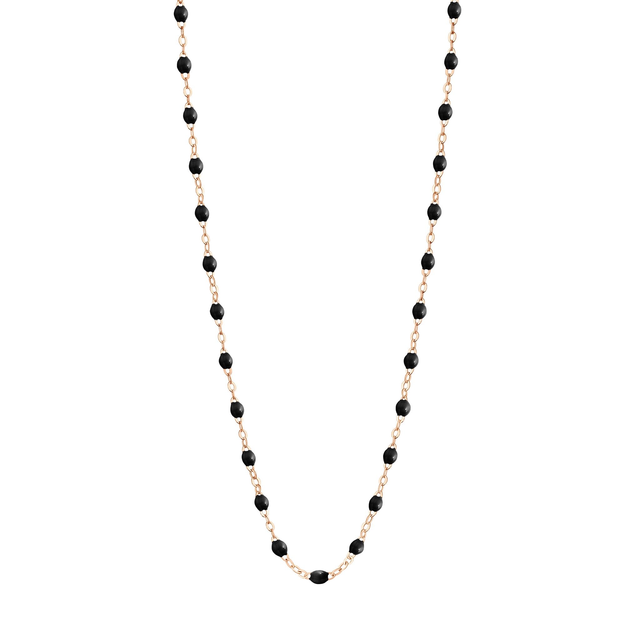 Collier noir Classique Gigi, or rose, 42 cm