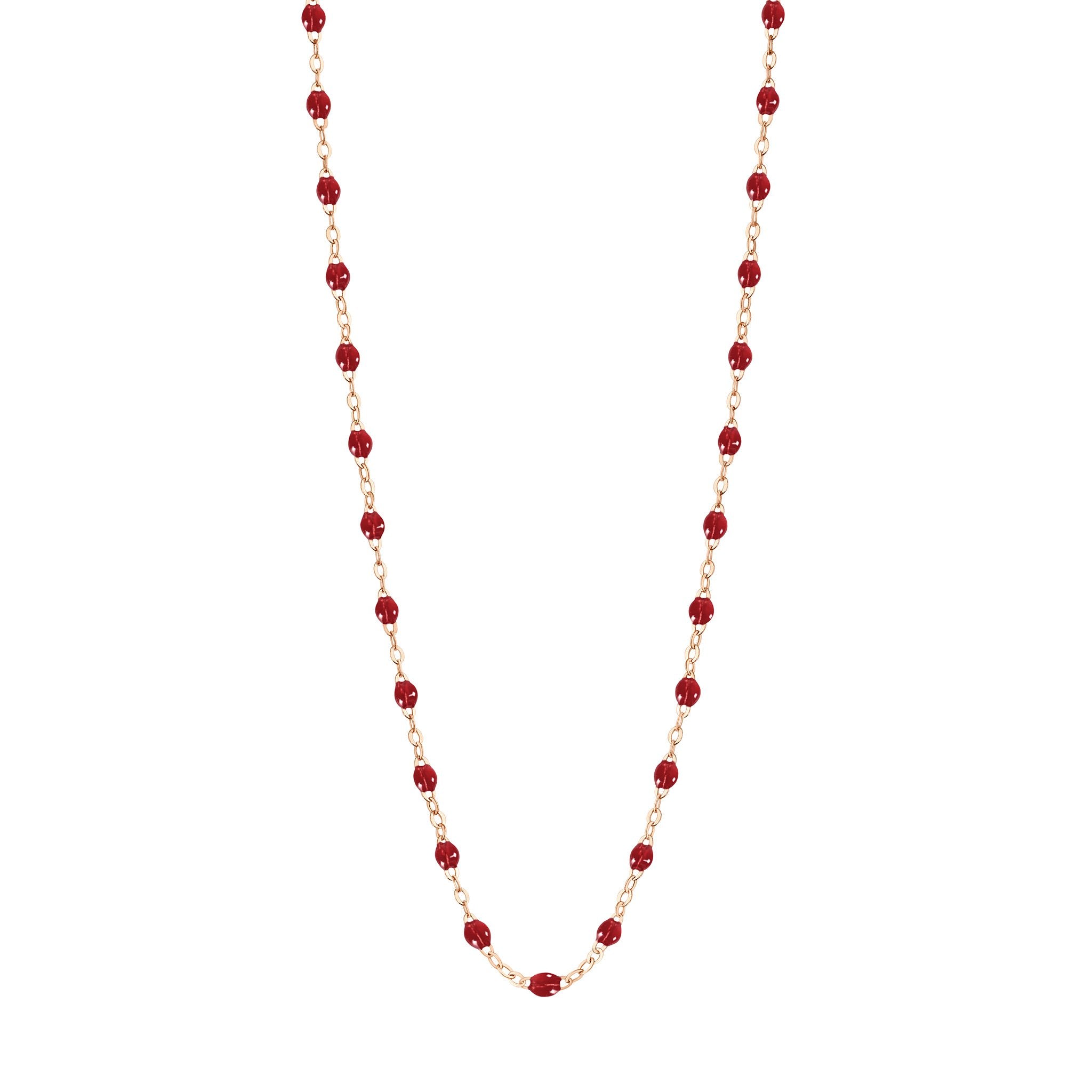 Collier rouge Classique Gigi, or rose, 42 cm