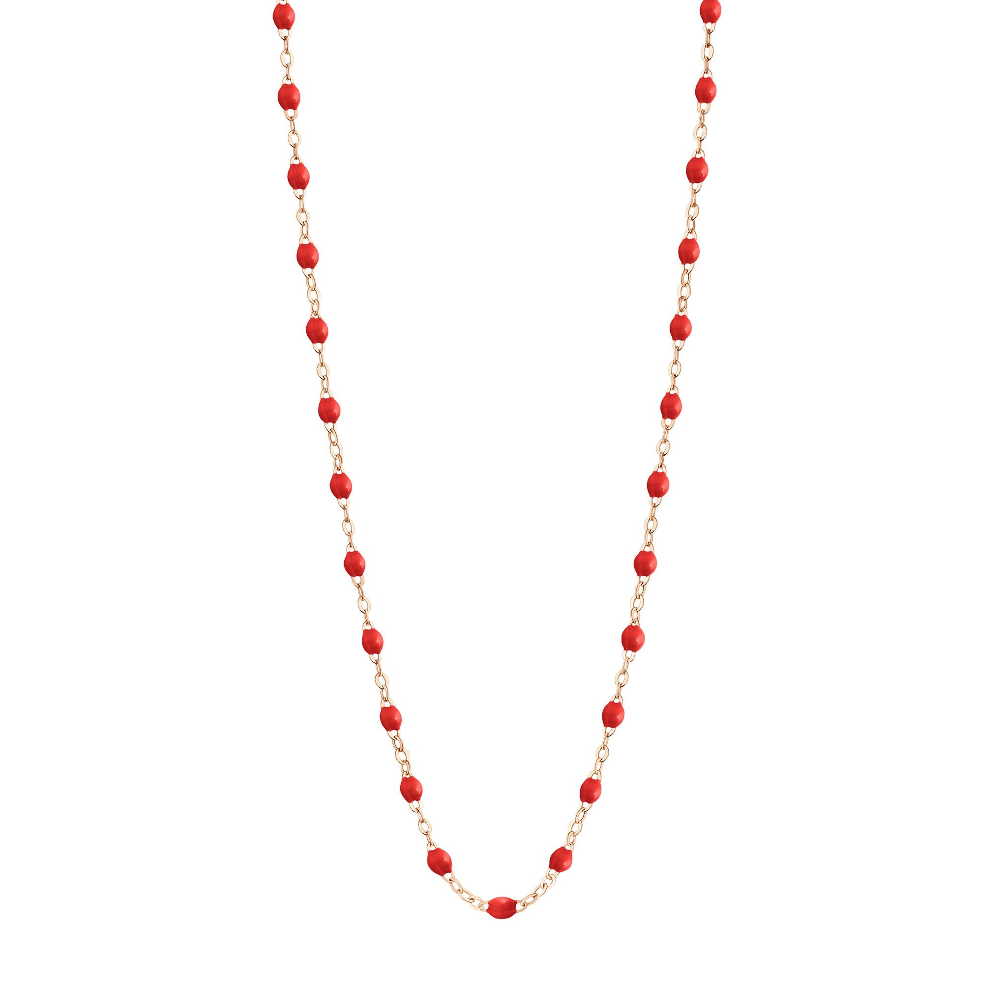 Collier coquelicot Classique Gigi, or rose, 42 cm