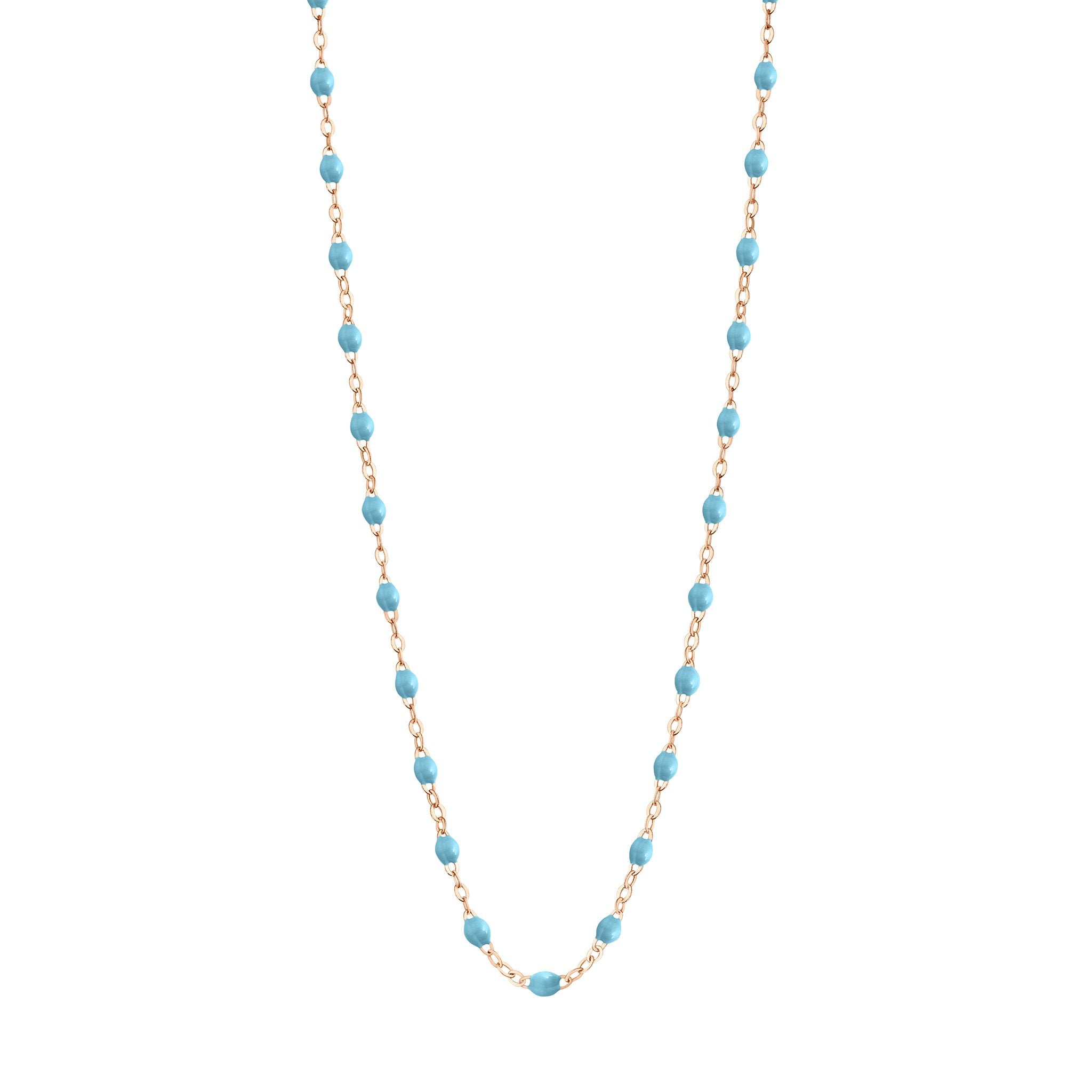 Collier turquoise Classique Gigi, or rose, 42 cm